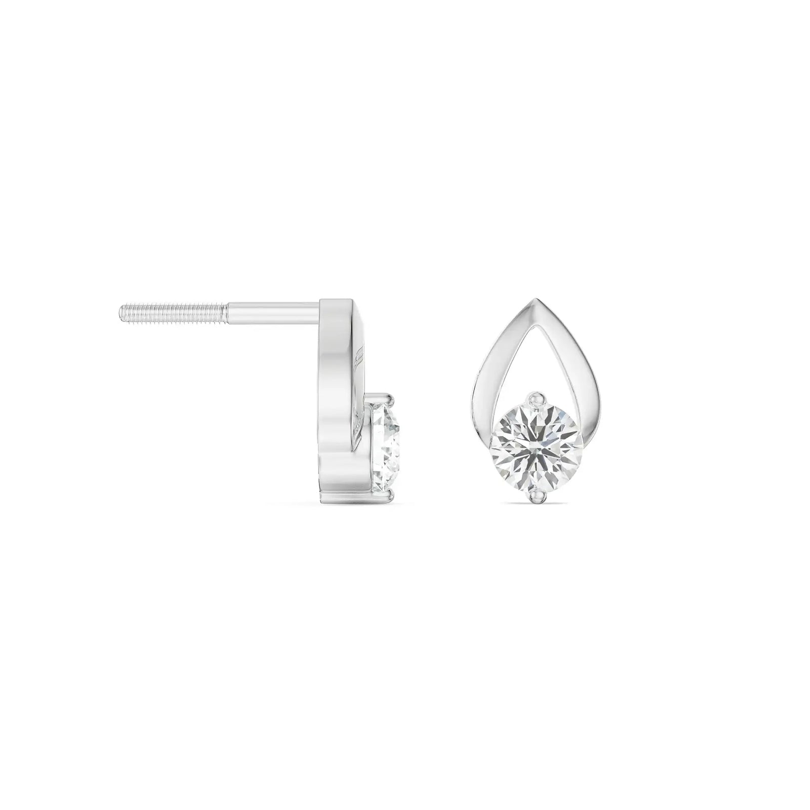 Shimmering Dainty Round Lab Diamond Pendant Set Earrings - Prospective View