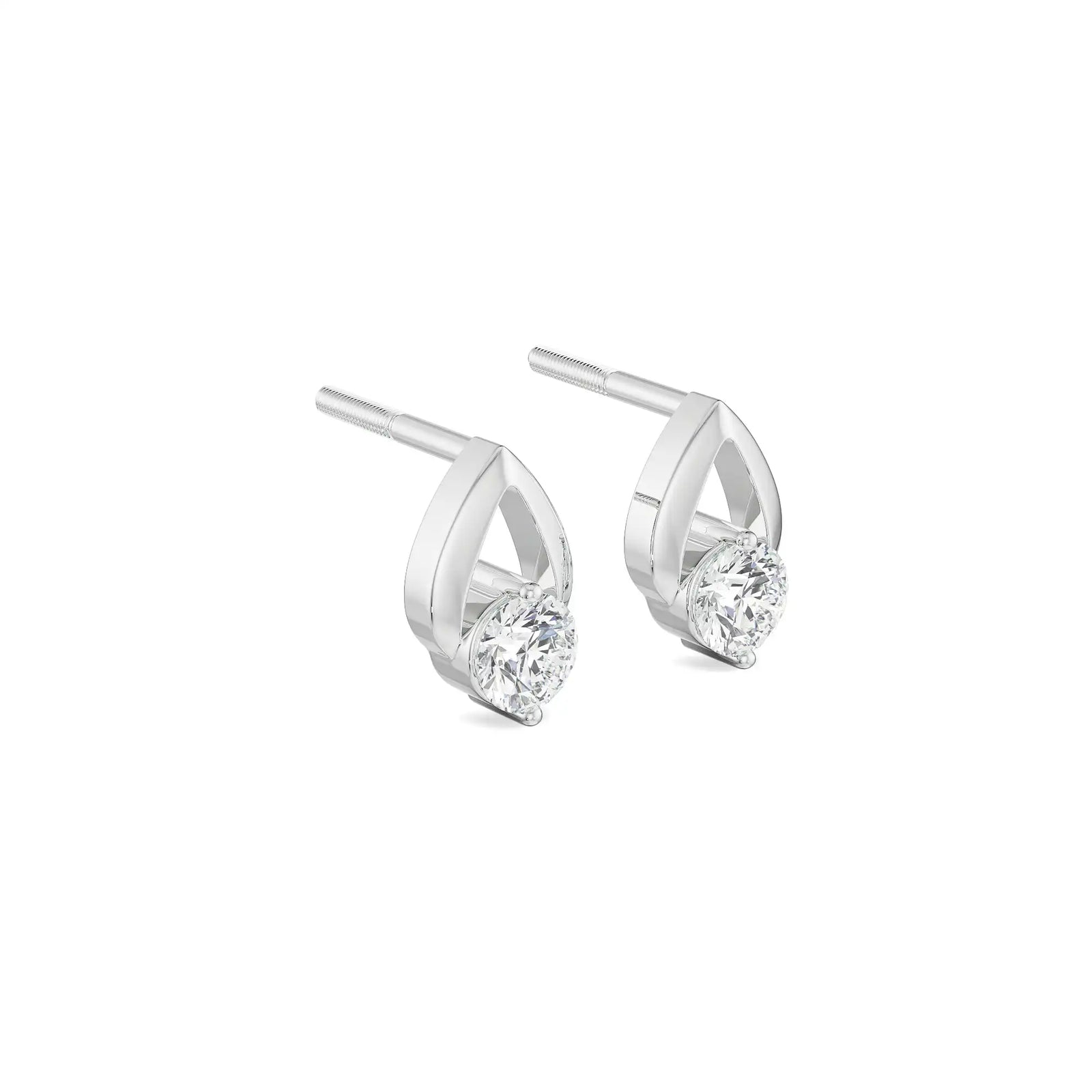 Shimmering Dainty Round Lab Diamond Pendant Set Earrings - Right View