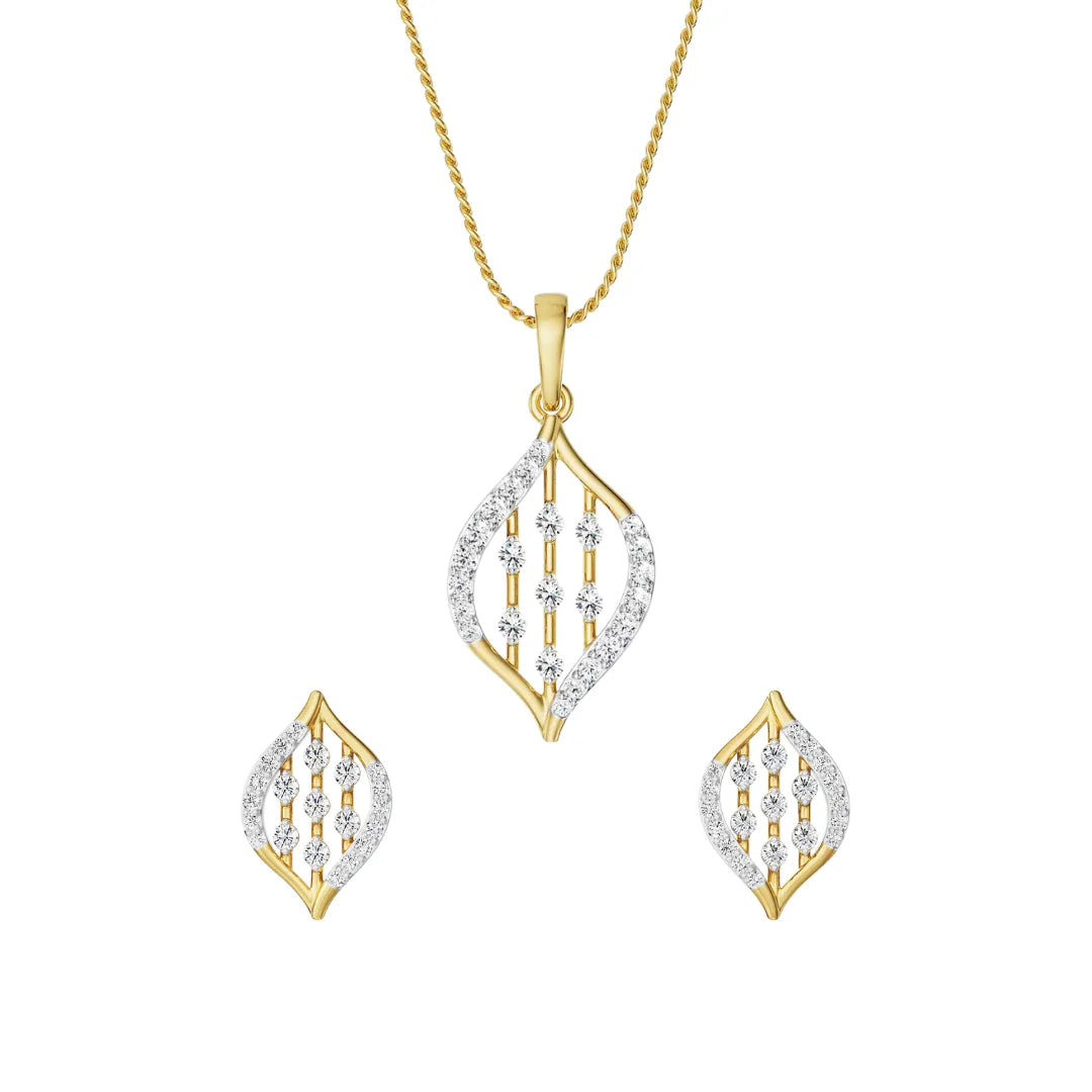 Parallel Stroke Lab Grown Diamond Pendant Set