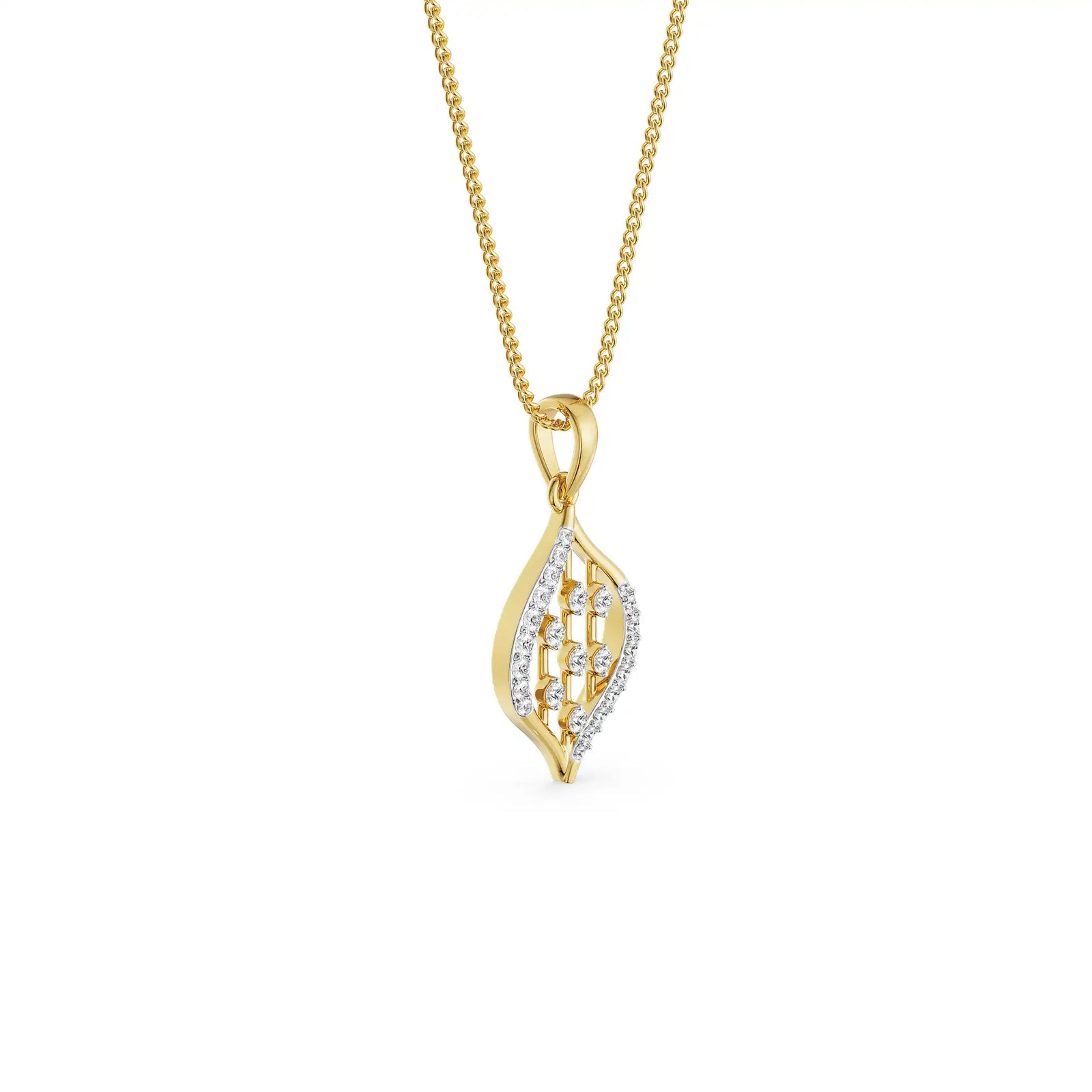 Parallel Stroke Lab Grown Diamond Pendant - Right view