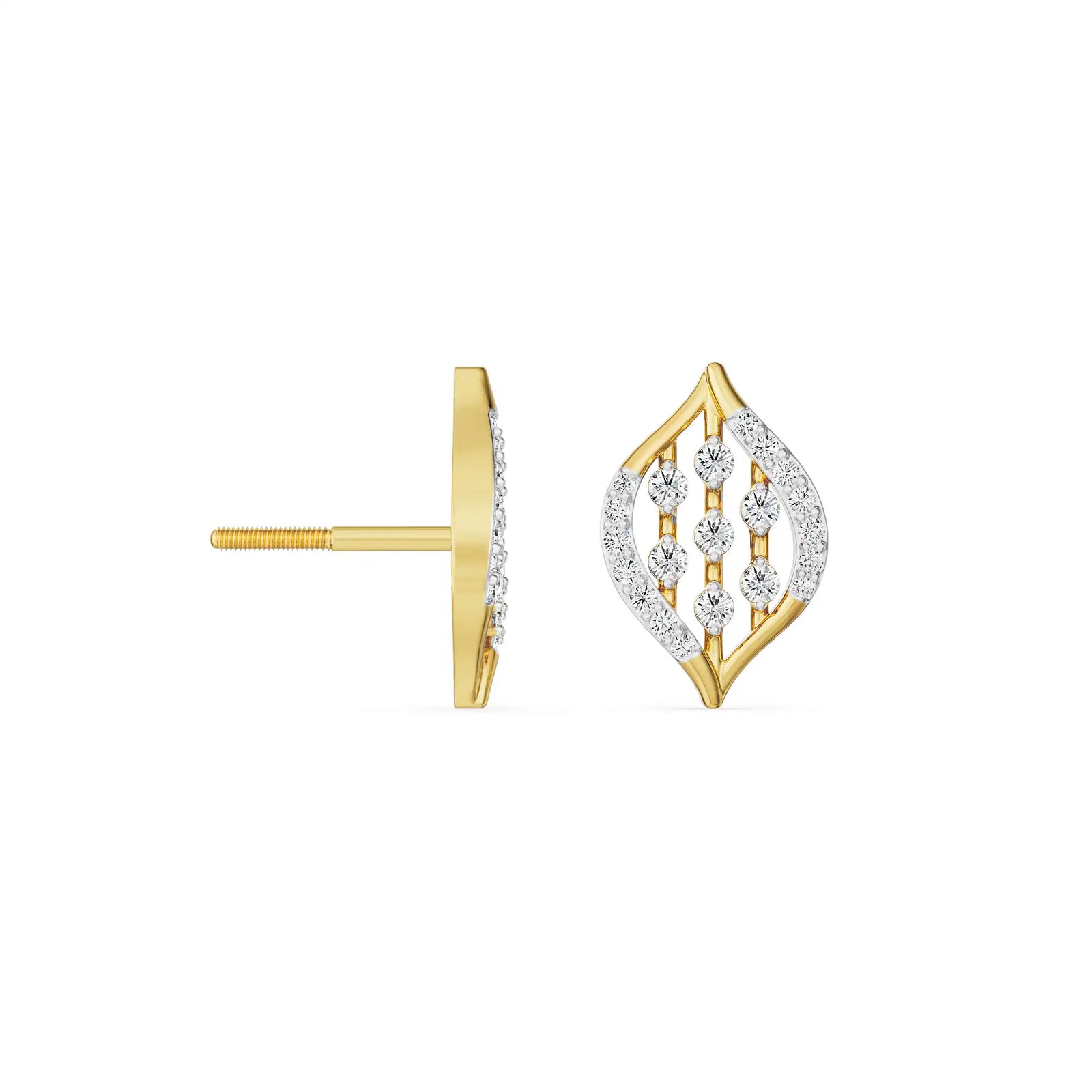 Parallel Stroke Lab Grown Diamond pendant set's earrings - prospective view