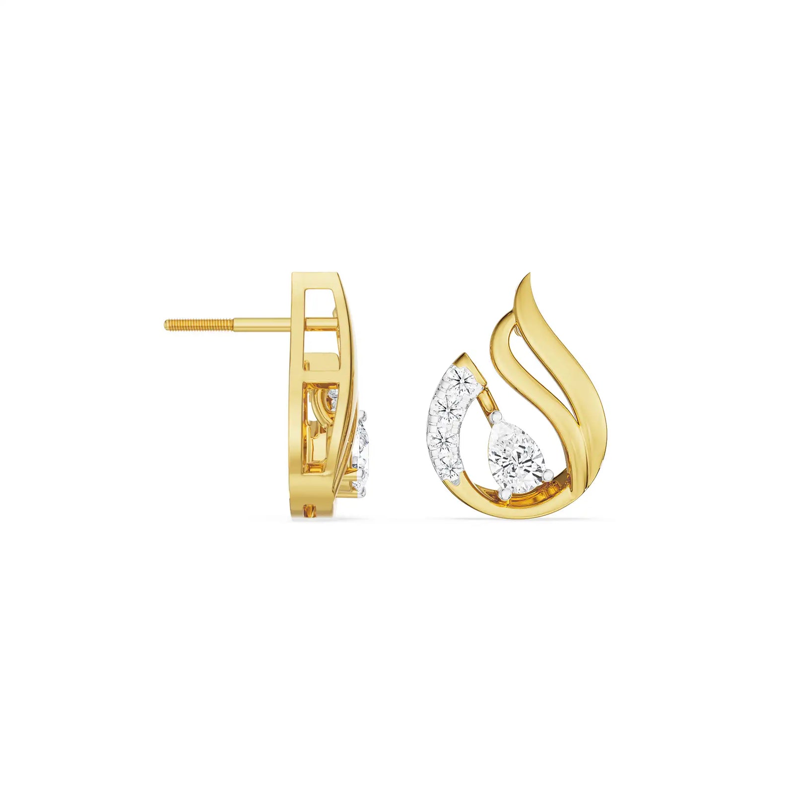 Pear Swan Lab Grown Diamond Pendant Set Earrings- Prospective View