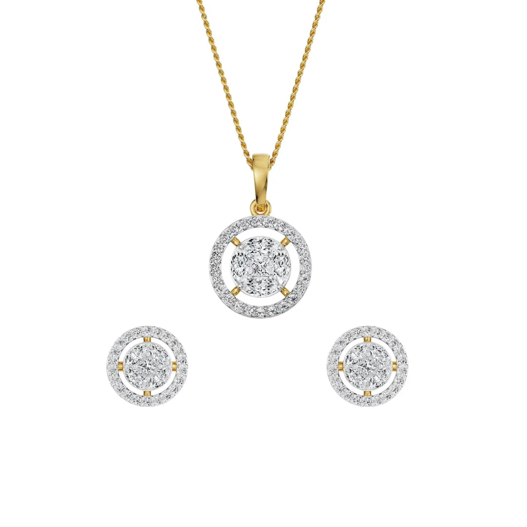 Glistening Lab Grown Diamond Pendant Set 9KT