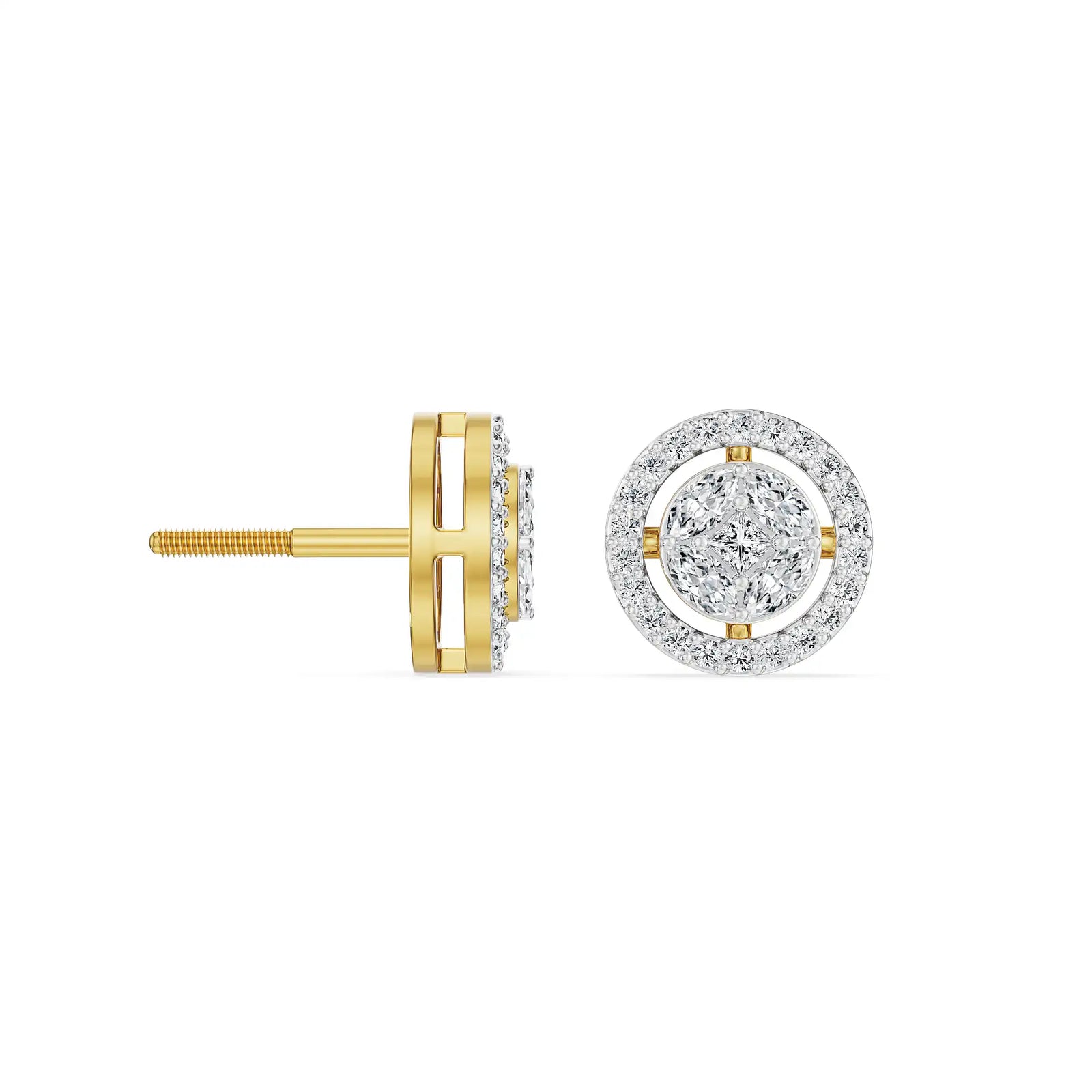 Glistening Lab Grown Diamond Pendant Set earrings- Prospective view