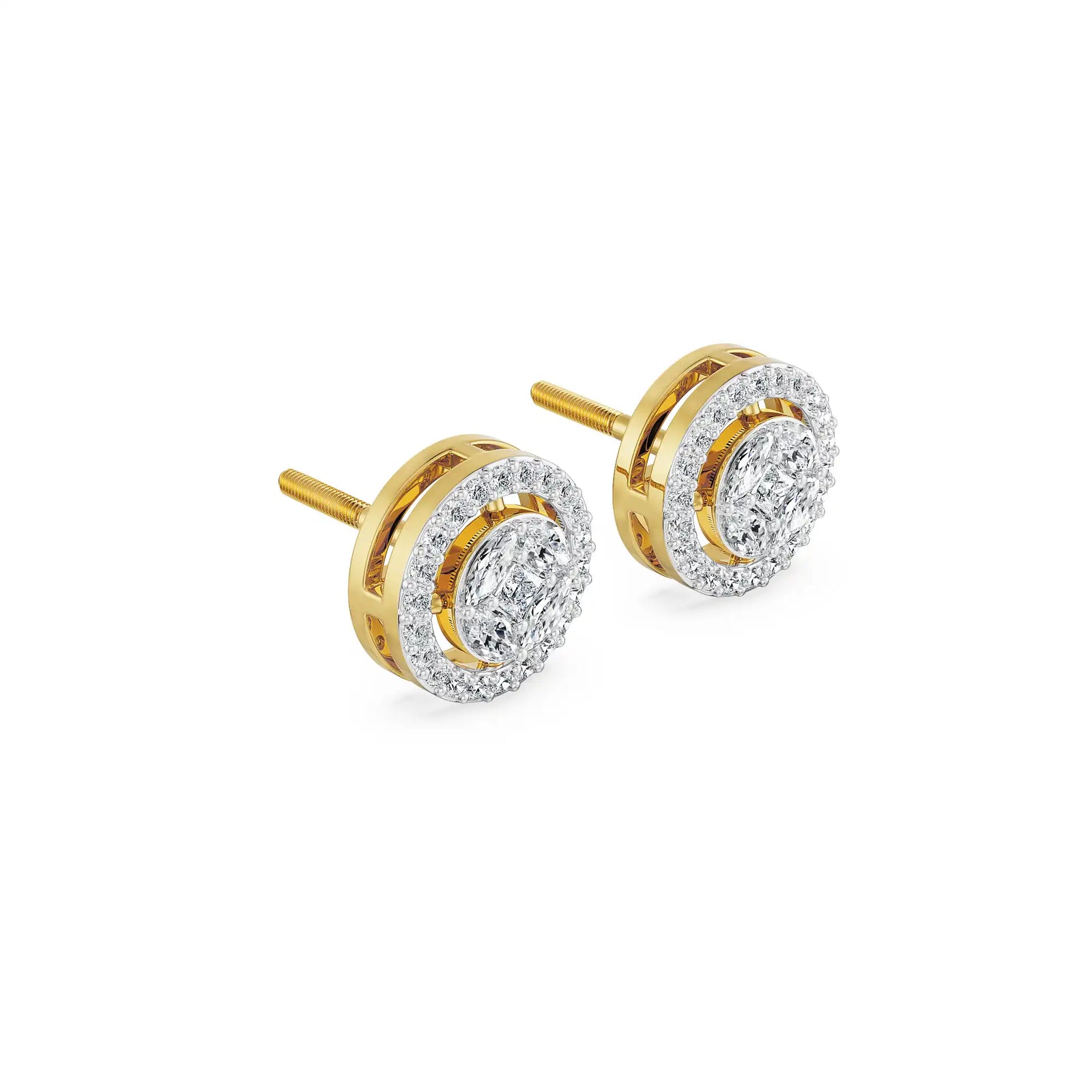 Glistening Lab Grown Diamond Pendant Set earrings- Right view