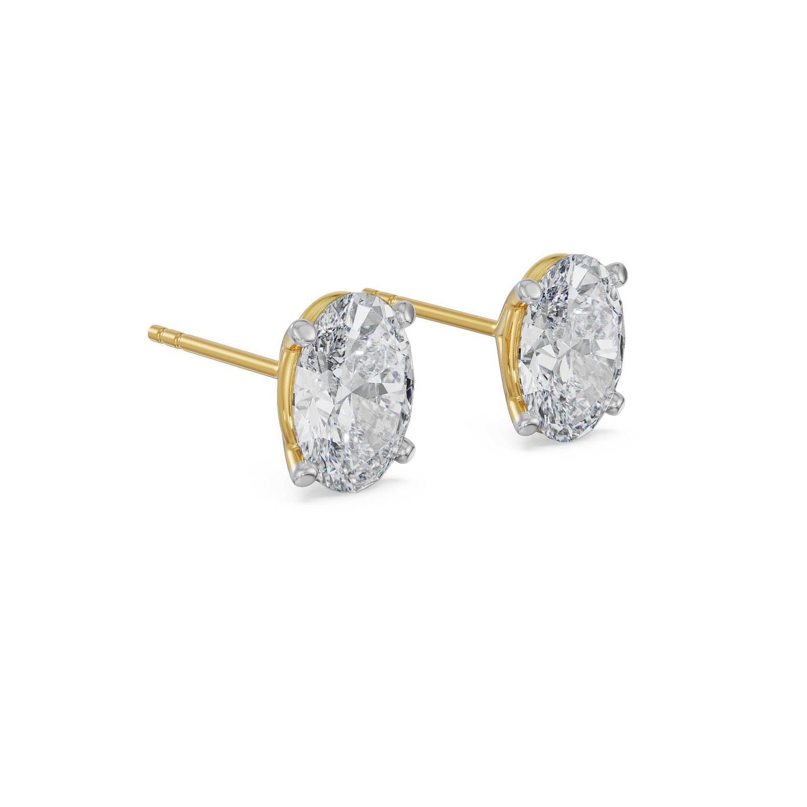 Solitaire Oval Lab Grown Diamond Pendant Set - Right view