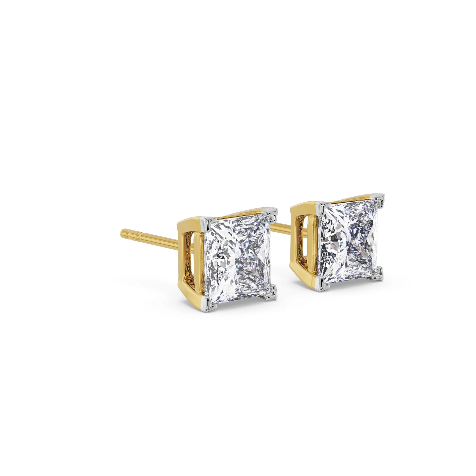 1 CT Princess Cut Lab Grown Diamond pendant Set' Earrings - Right view