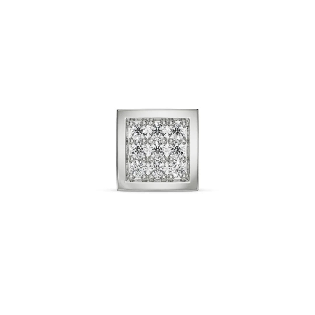 0.1 CT Round Lab Grown Diamond Solitaire Studs for Men - Front View in 9KT