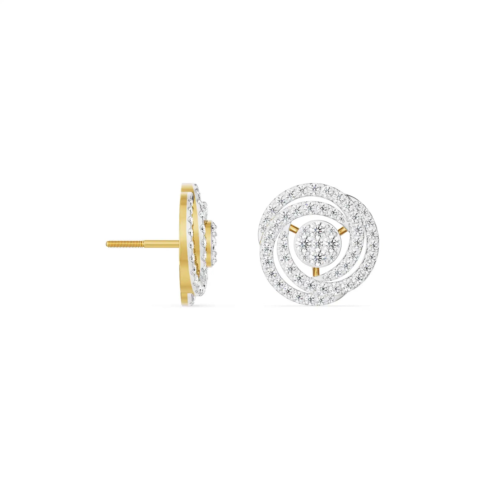 Circle of Life Diamond Studs Perspective View