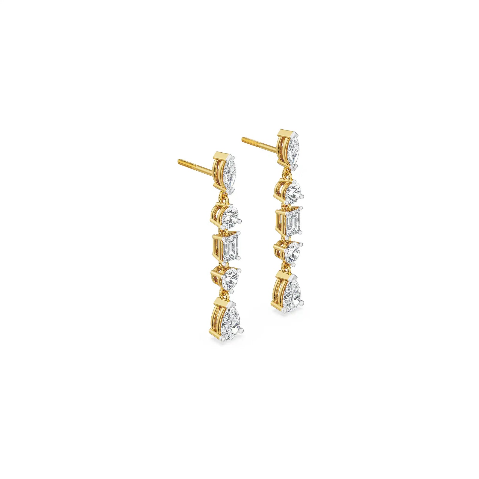 Multi Stone Diamond Drops Side view