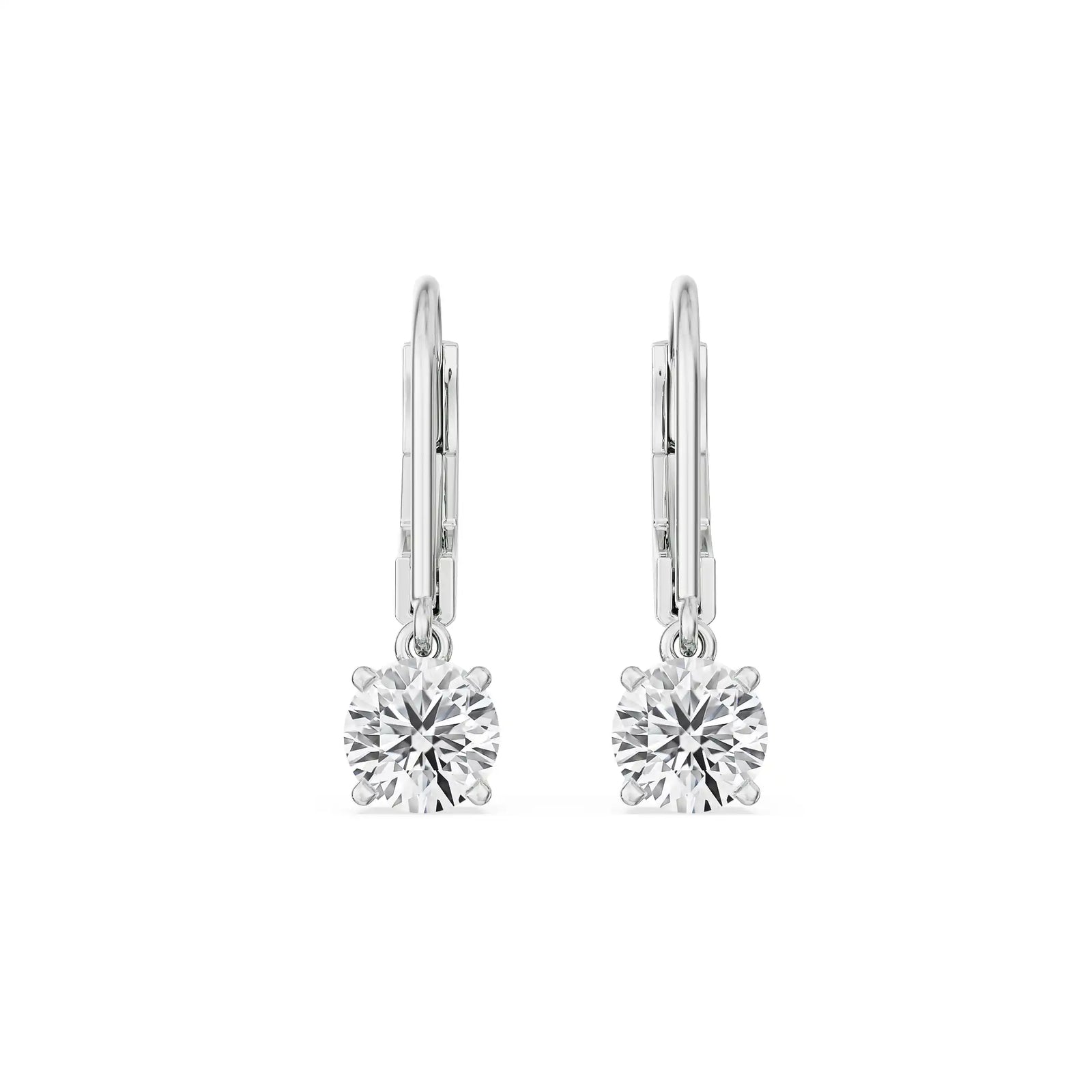 1 CT Cora Solitaire Earrings Front view