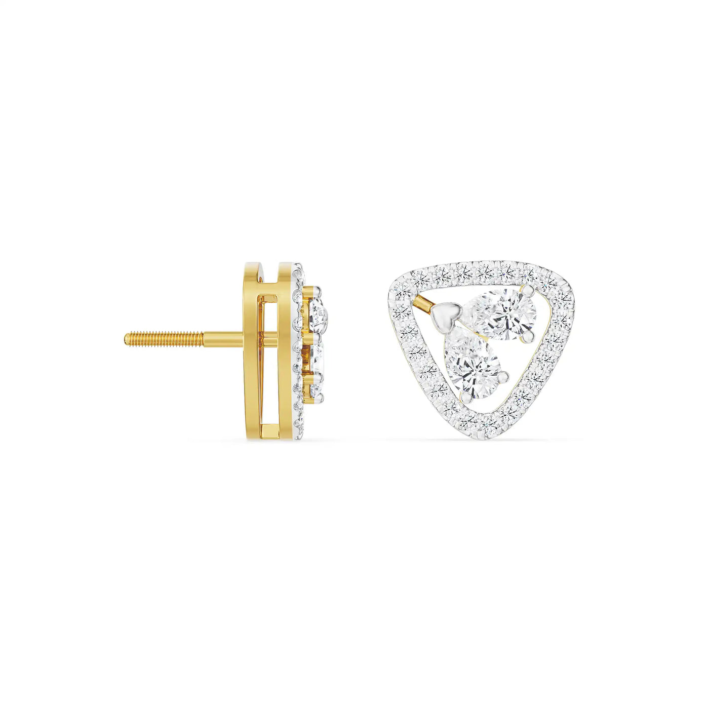 Duo Pear Diamond Studs