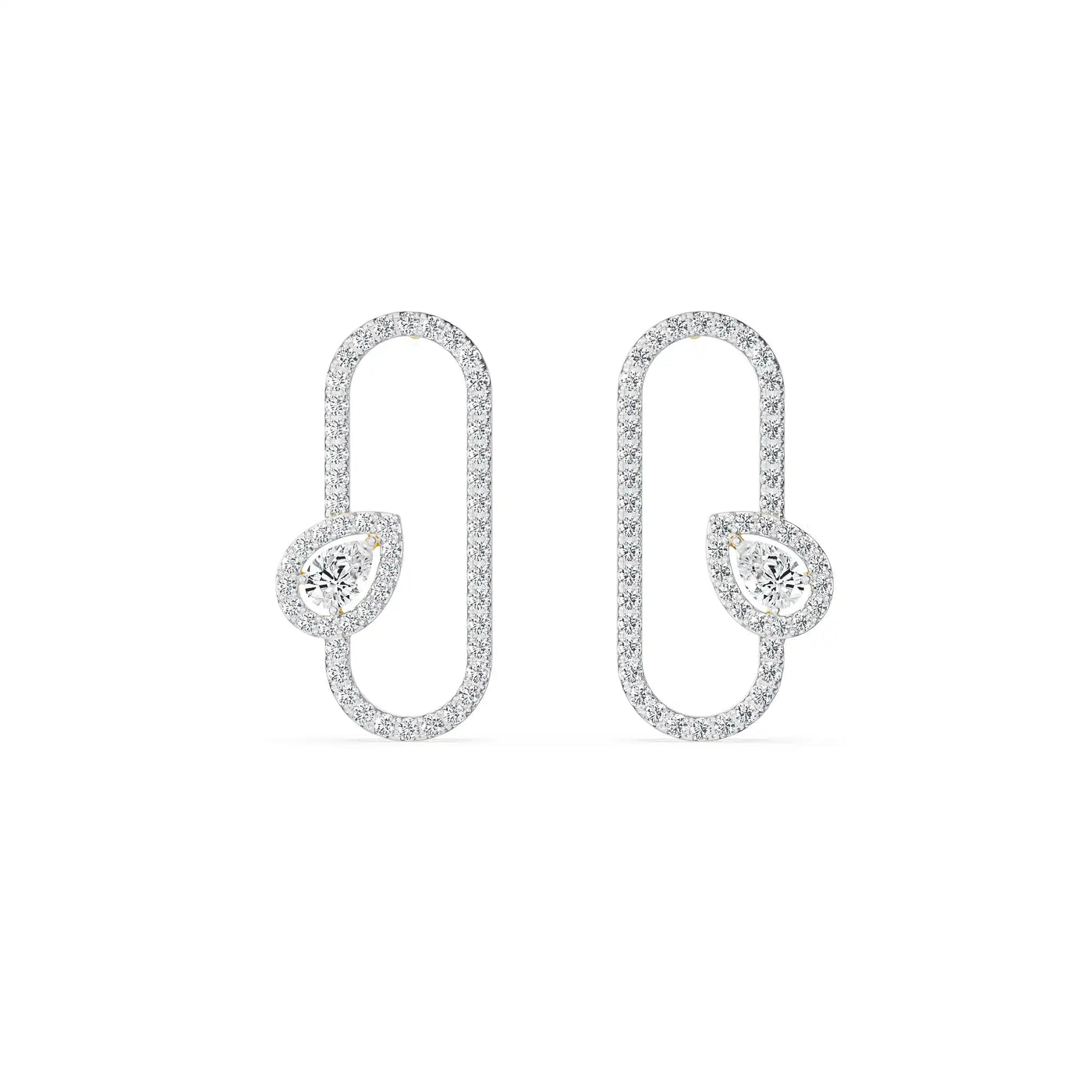 Pear Hoop Lab Grown Diamond Earrings 9KT