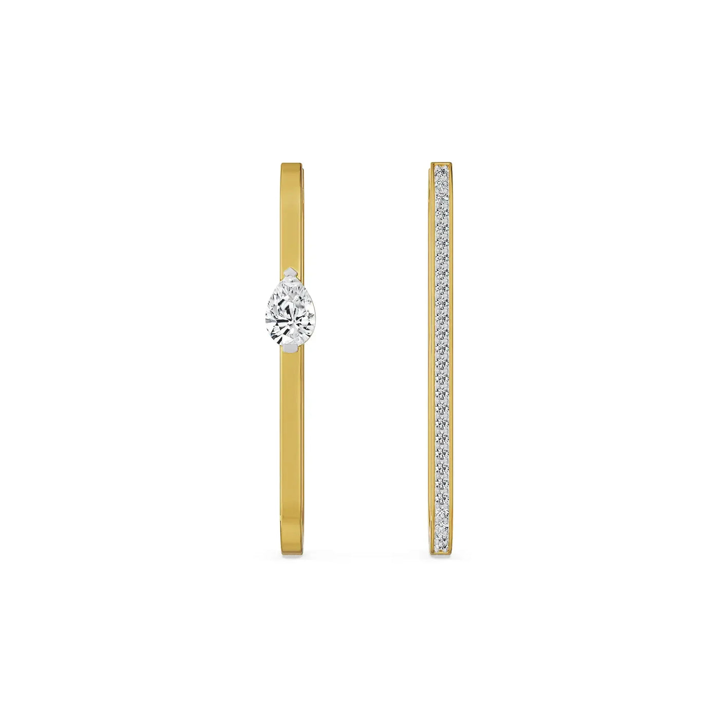 Pear Asymmetric Lab Grown Diamond Earrings 9KT