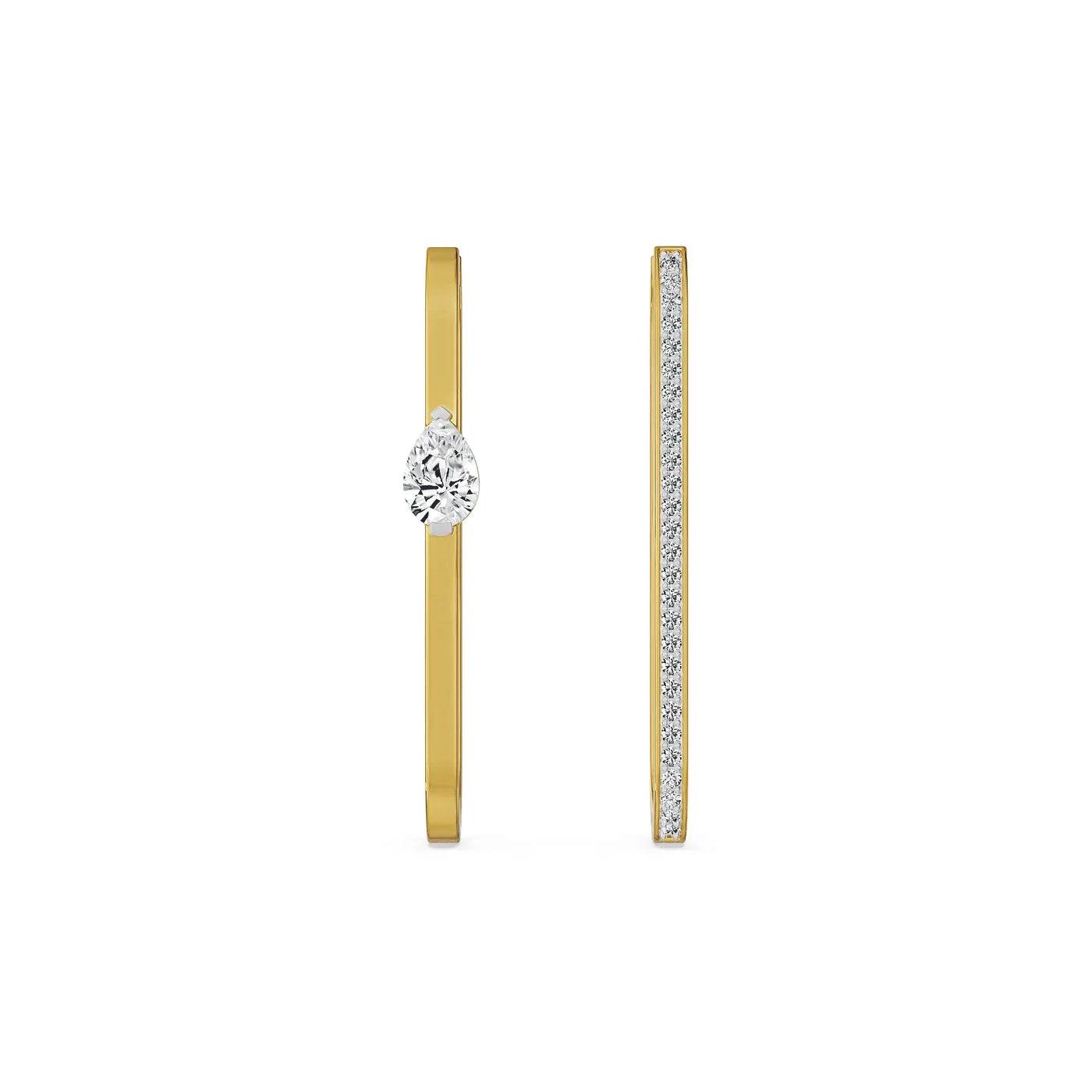 Pear Asymmetric Lab Grown Diamond Earrings