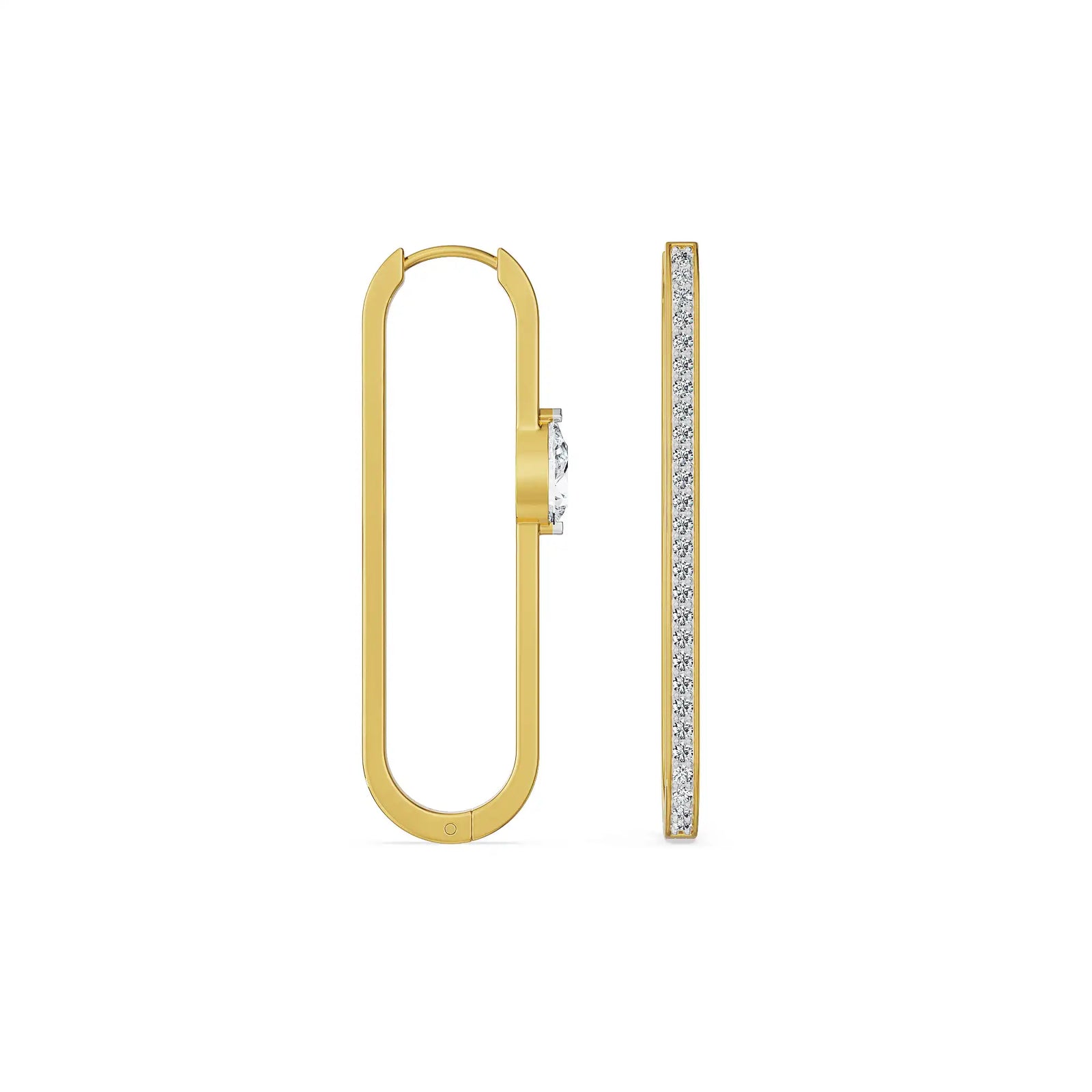 Asymmetric Lab Grown Diamond Earrings - Prospective view