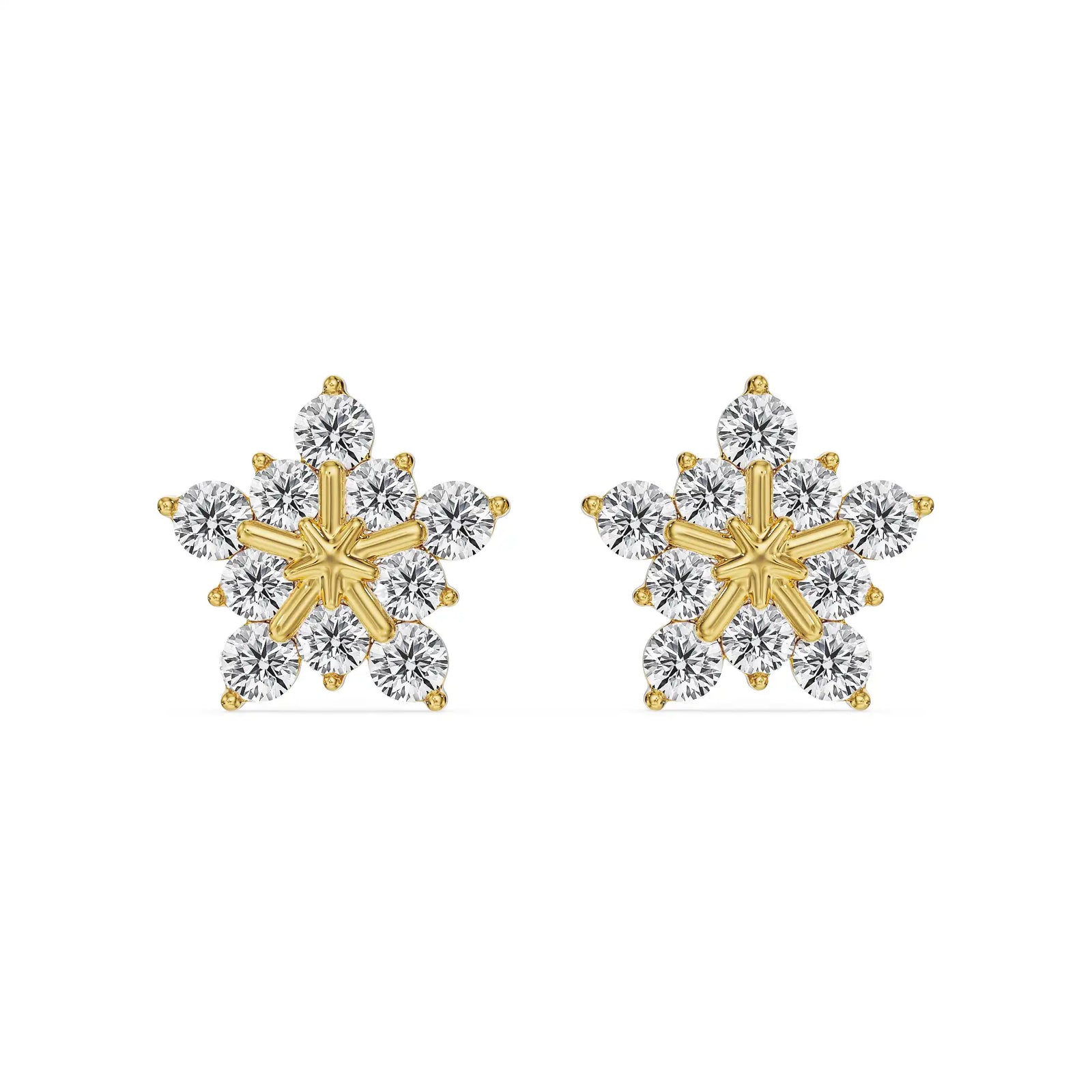 Daisy Drop Lab Grown Diamond Earring - front view