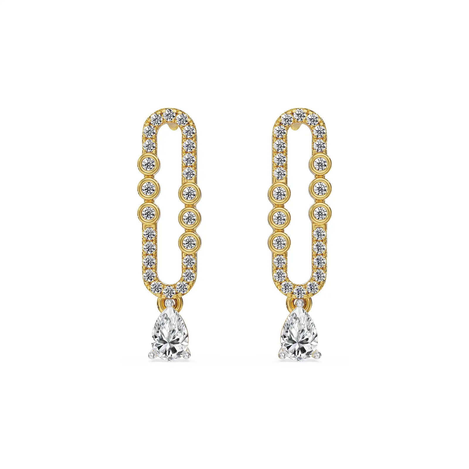 Dew Drop Lab Grown Diamond Earrings - front view in 9KT