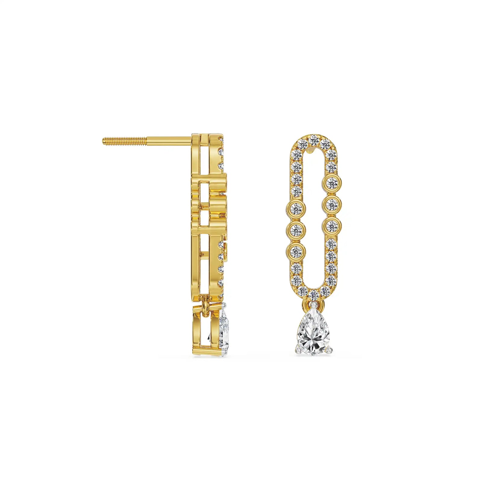 Dew Drop Lab Grown Diamond Earrings - perspective view