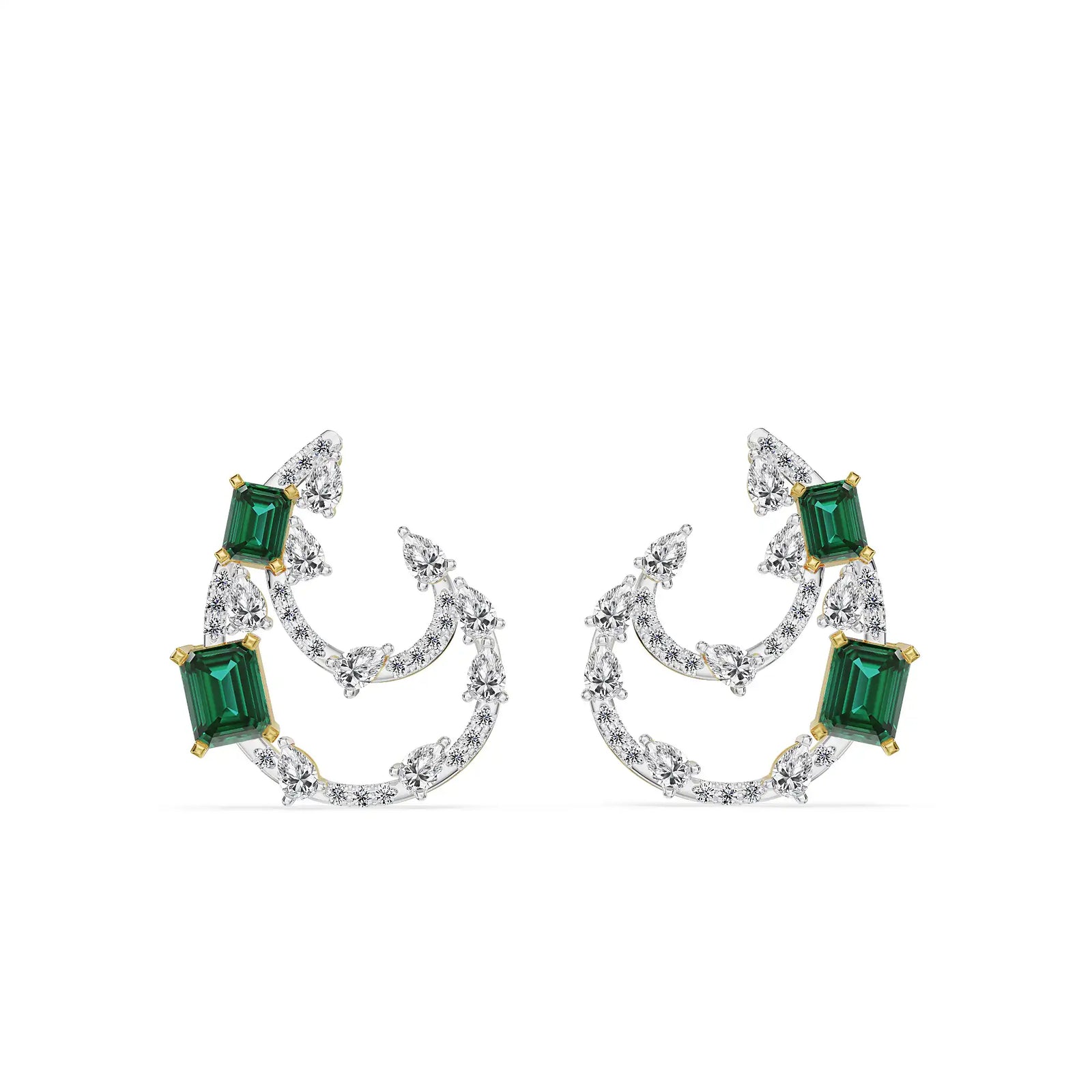 Eternal Emerald Lab Grown Diamond Studs - front view in 9KT