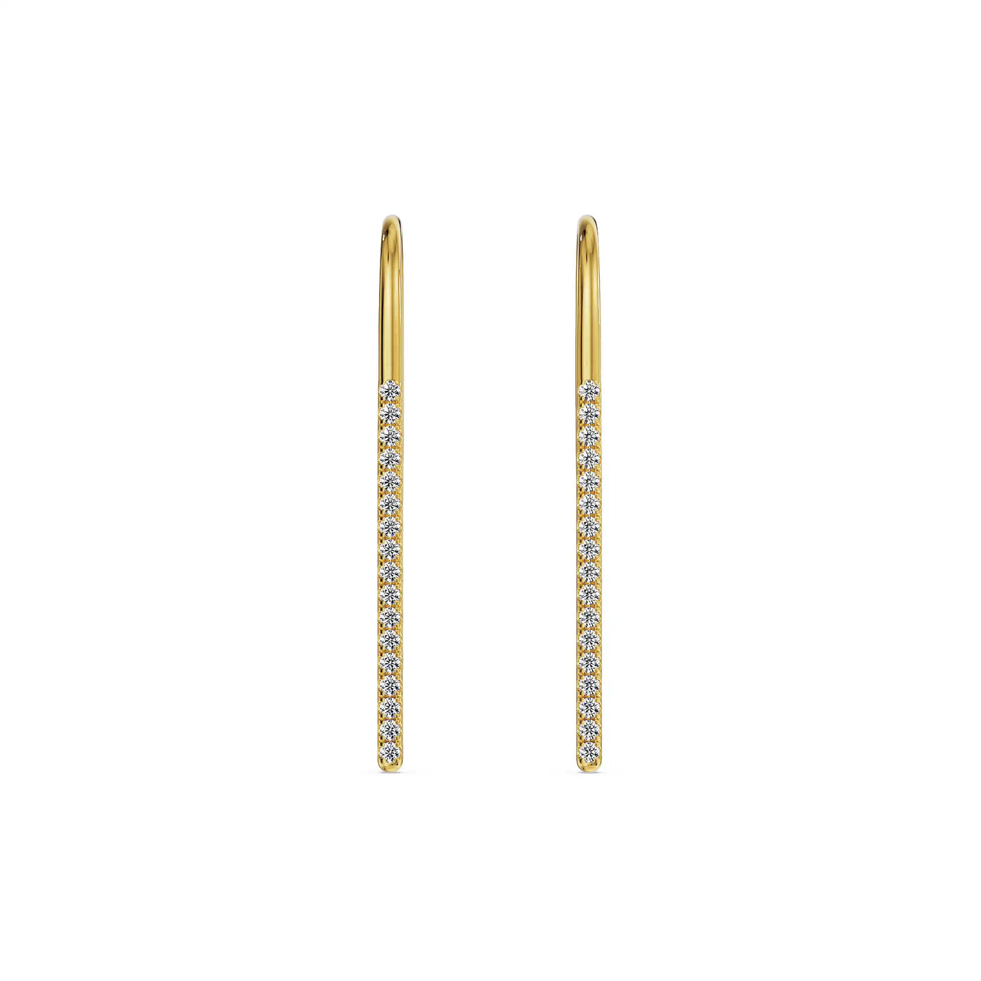 Golden Glow Linear Lab Grown Diamond Earrings 9KT