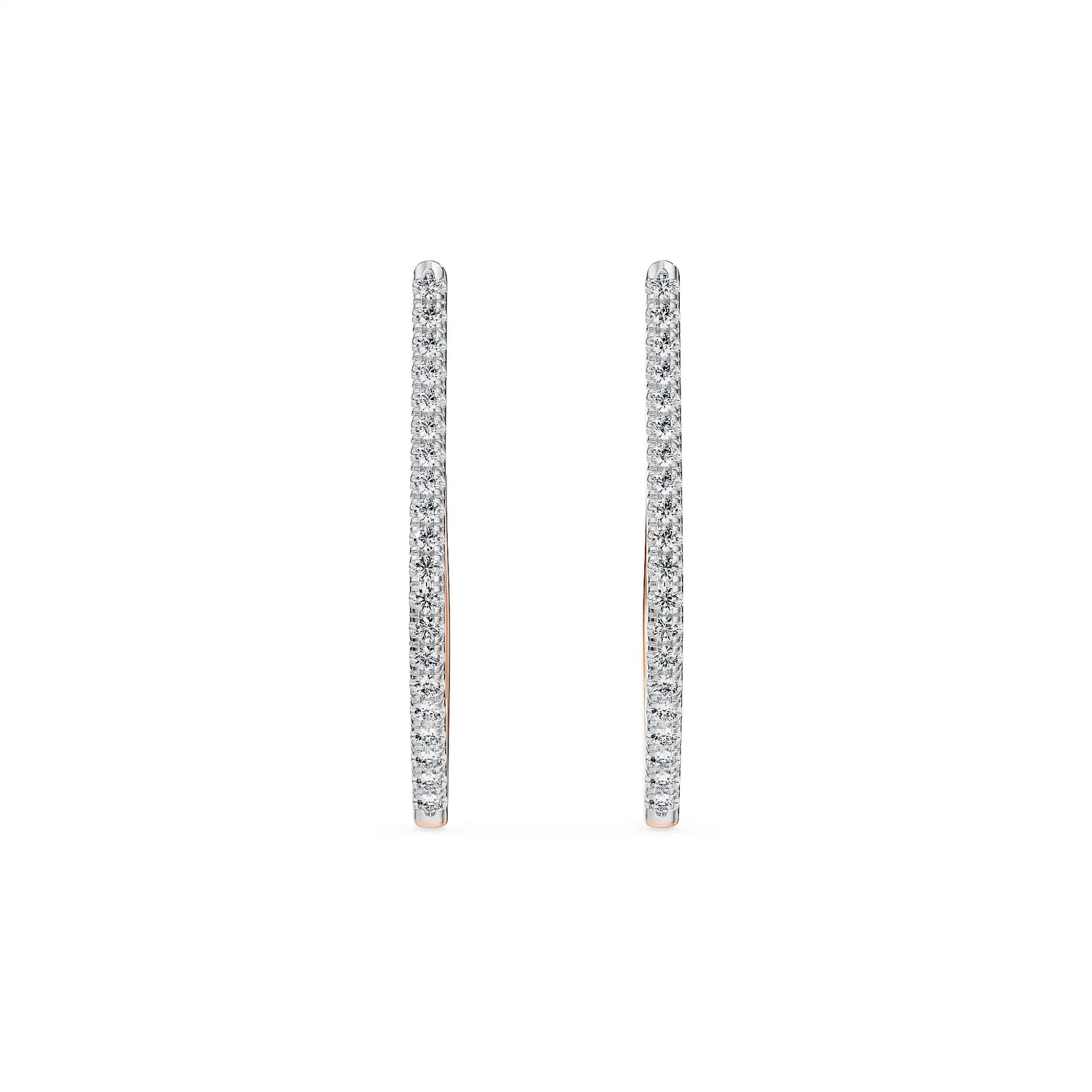 Inaya Minimalist Lab Grown Diamond Hoops - front view in 9KT