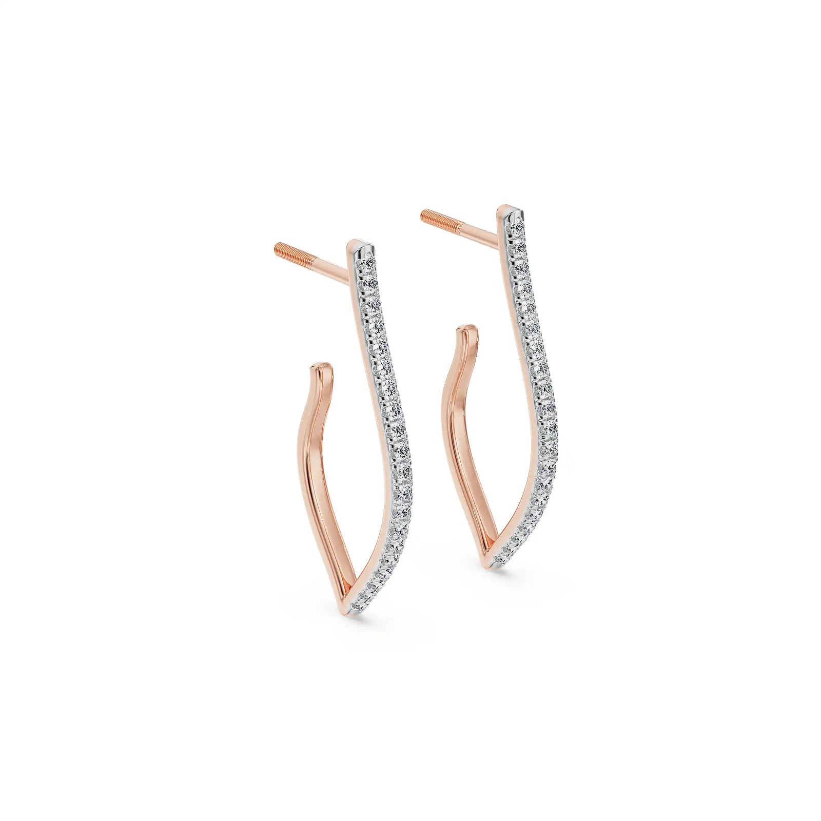 Inaya Minimalist Lab Grown Diamond Hoops - side view