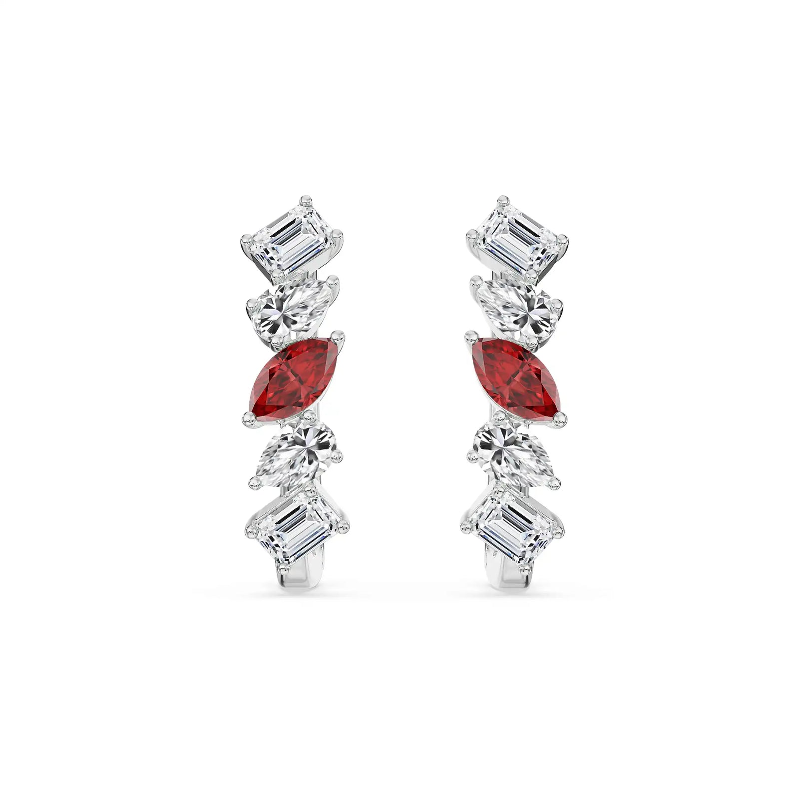 Regal Elegance Lab Grown Diamond Earrings - front view in 9KT