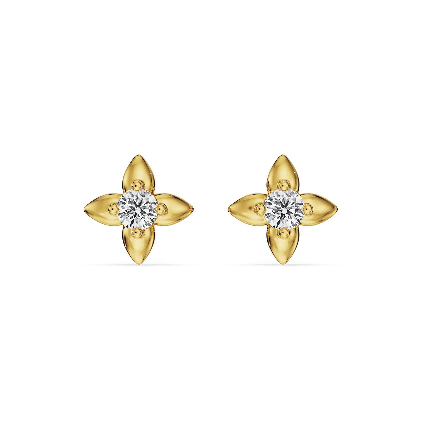 Twinkle Lab Grown Diamond Studs - front view in 9KT