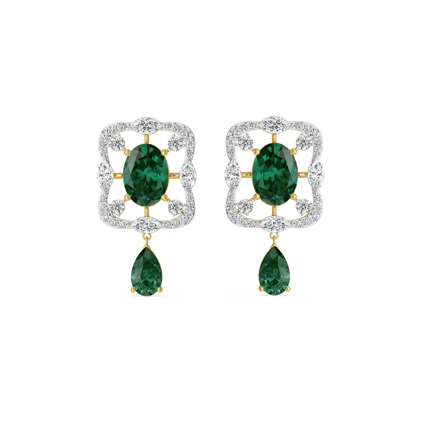 Romi Emerald Lab Grown Diamond Earrings_in_stock