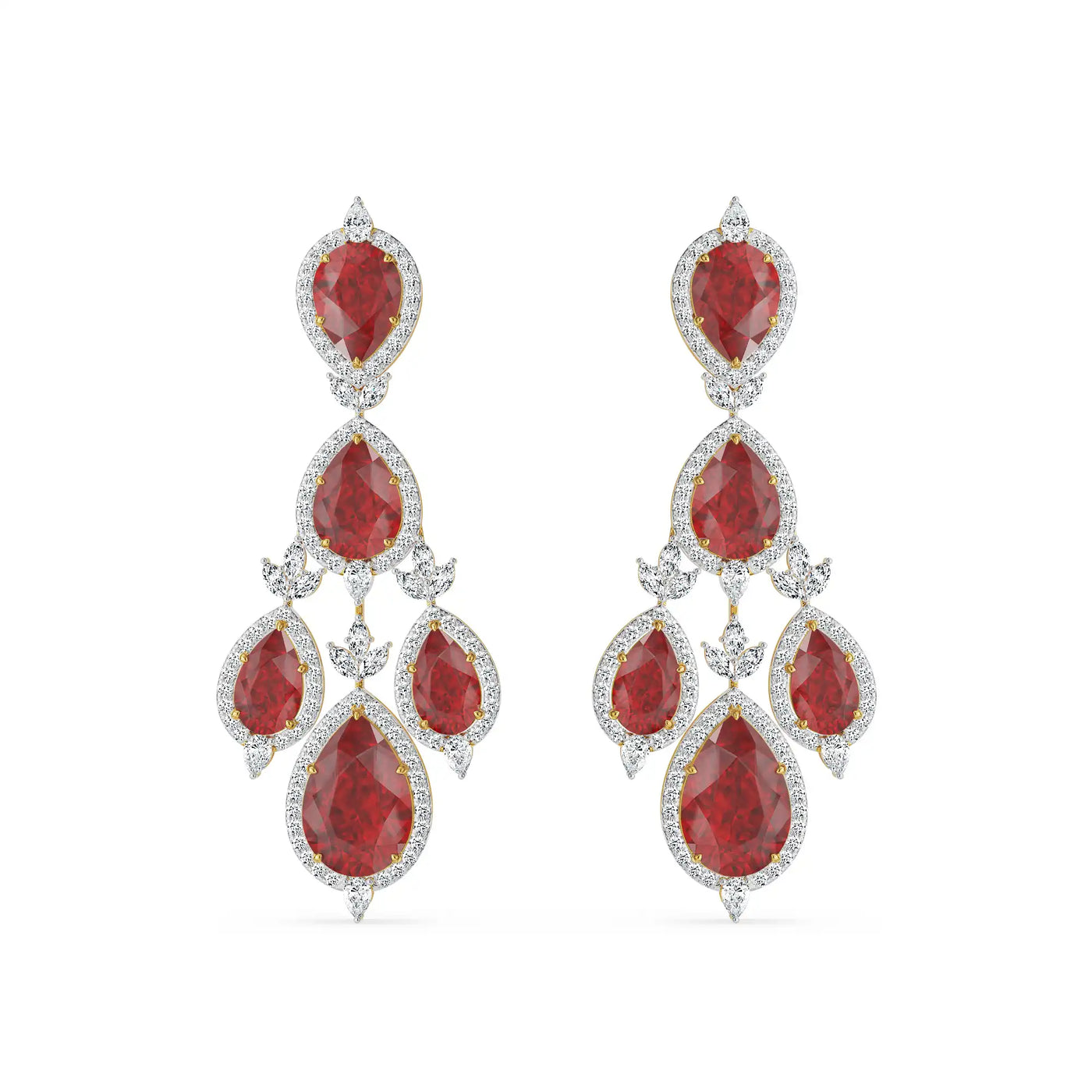 Ruby Pear Lab Diamond Dangle Earrings_in_stock