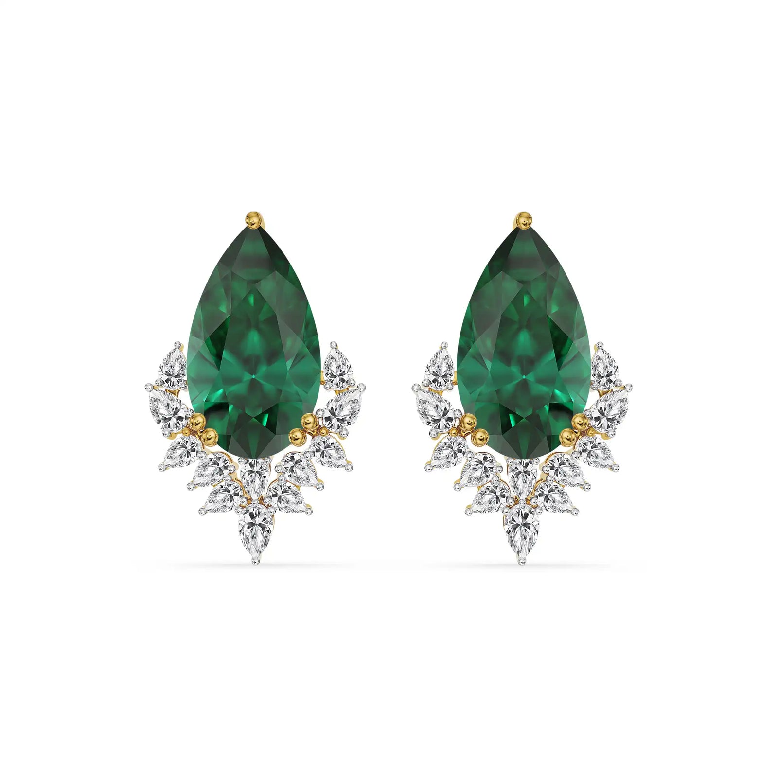 Emerald Grace Lab Grown Diamond Earrings - front view