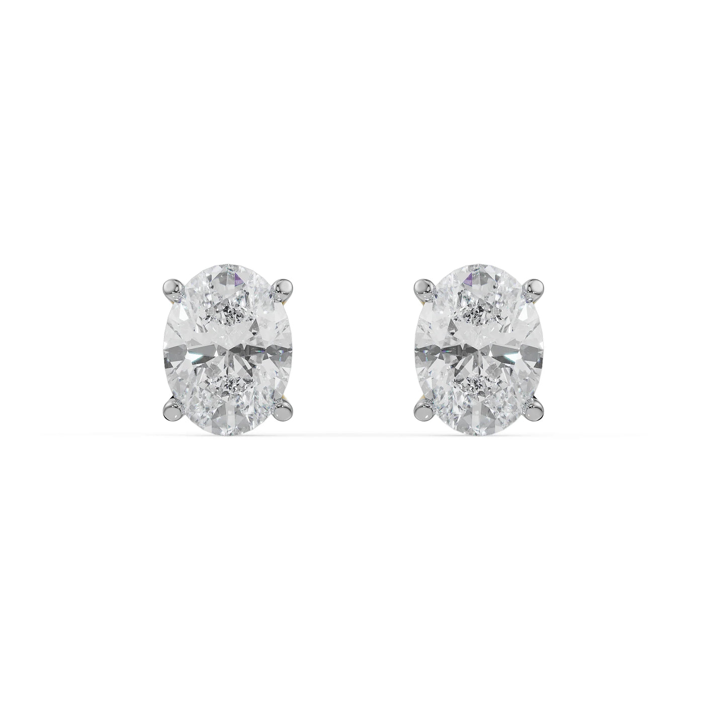 0.5 CT Oval Solitaire Lab Grown Diamond Studs 9KT