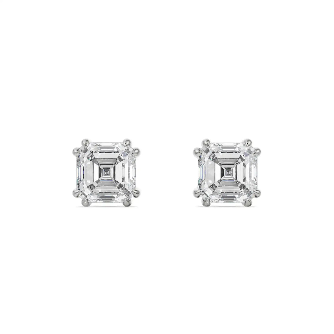 0.5 CT Asscher Lab Grown Diamond Studs 9KT