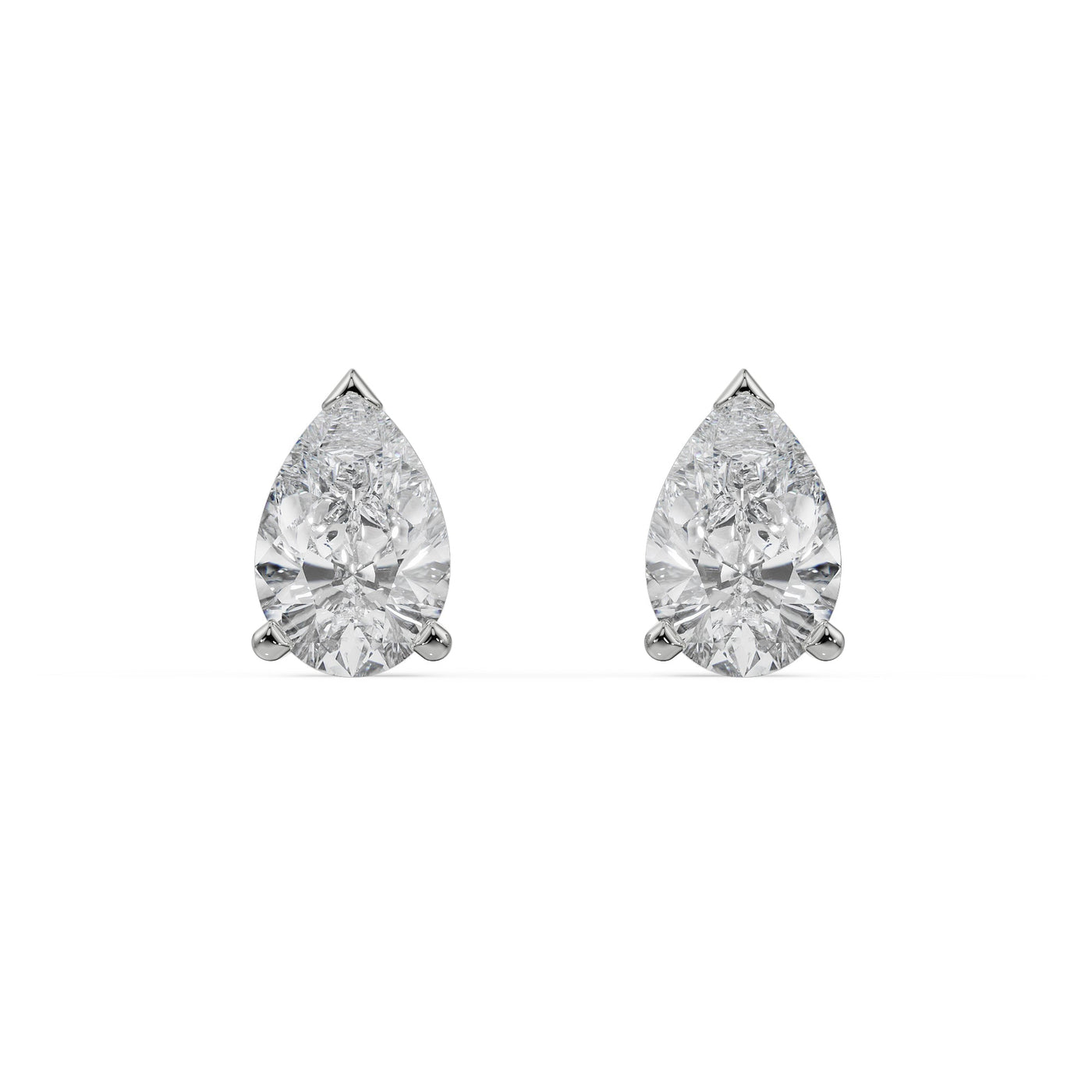 0.5 CT Pear Solitaire Lab Grown Diamond Studs 9KT