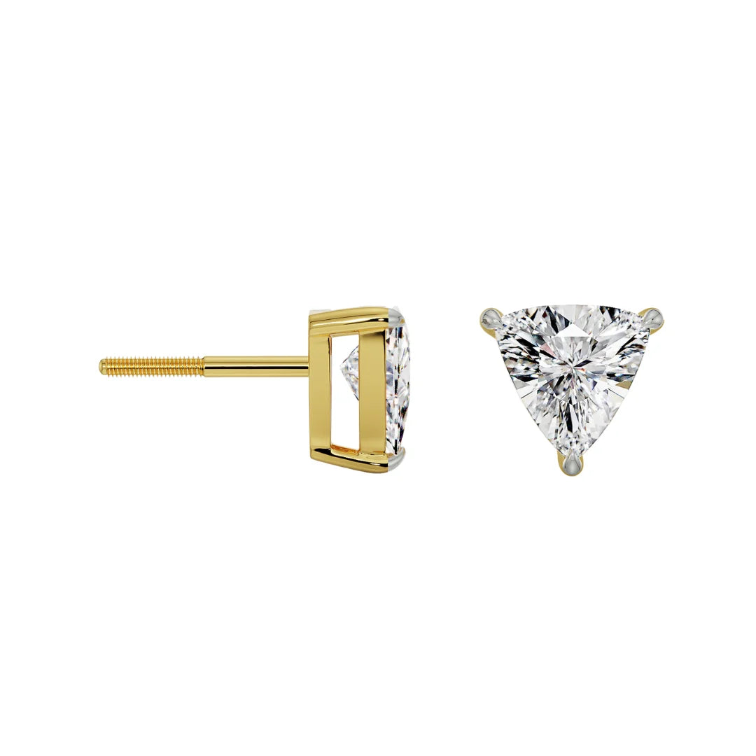 2 CT Trillion Curved Solitaire Lab Diamond Studs