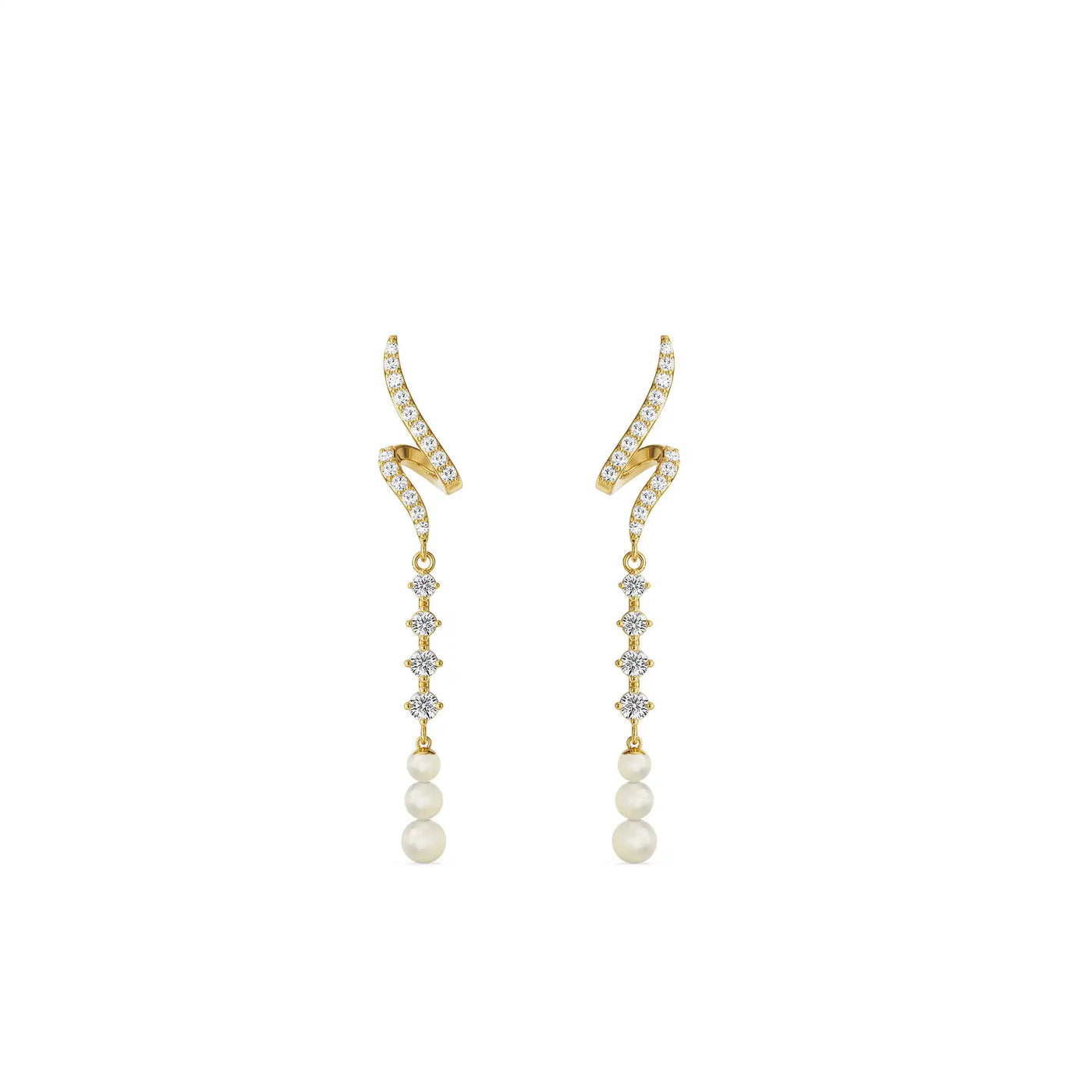 Pearl Teardrop Lab Grown Diamond Earrings