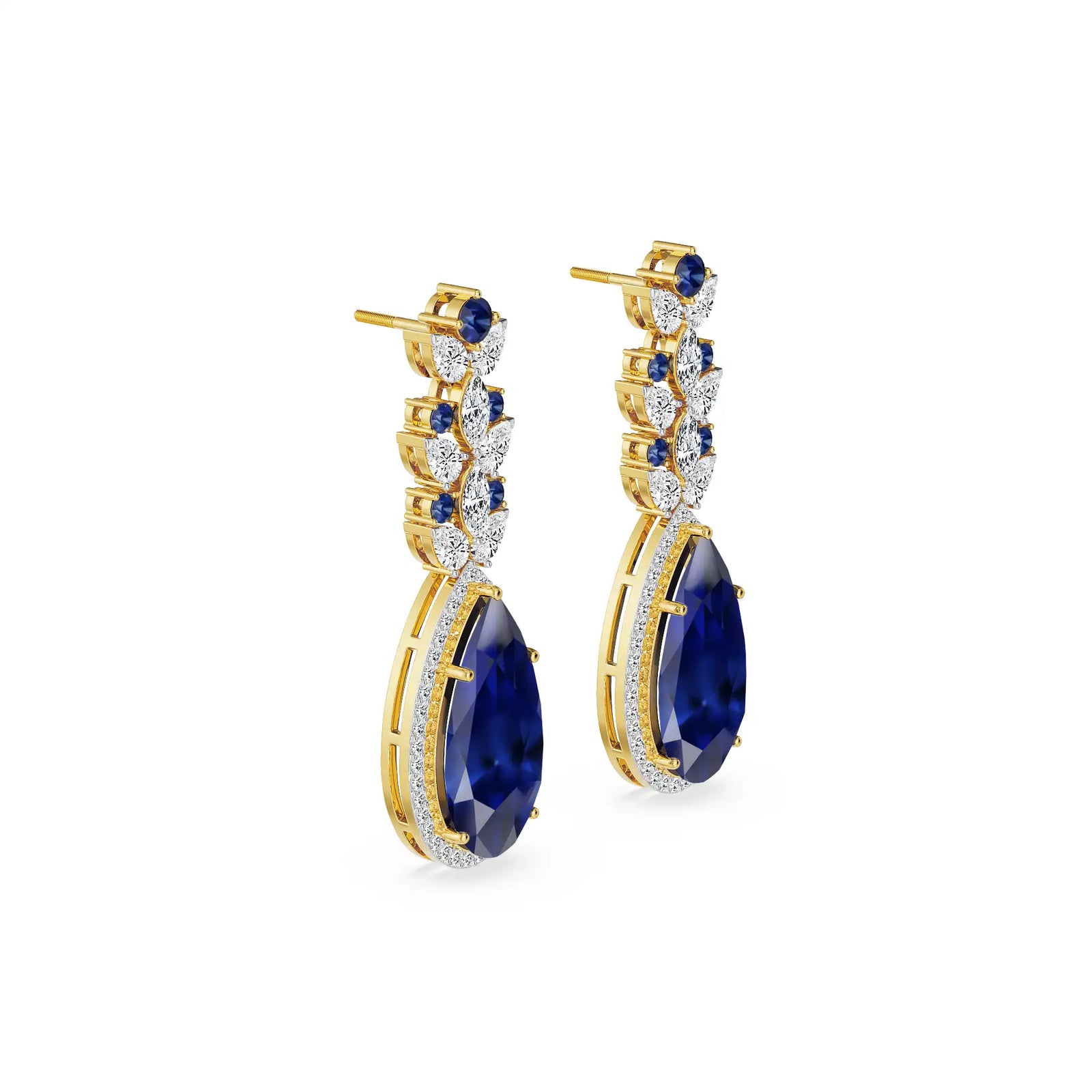 Indigo Ice Lab Grown Diamond Earrings - side view