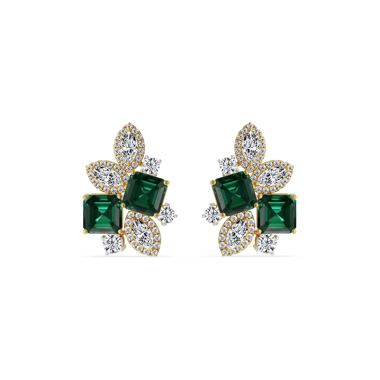 Fleur de Luxe Lab Grown Diamond Earrings - front view