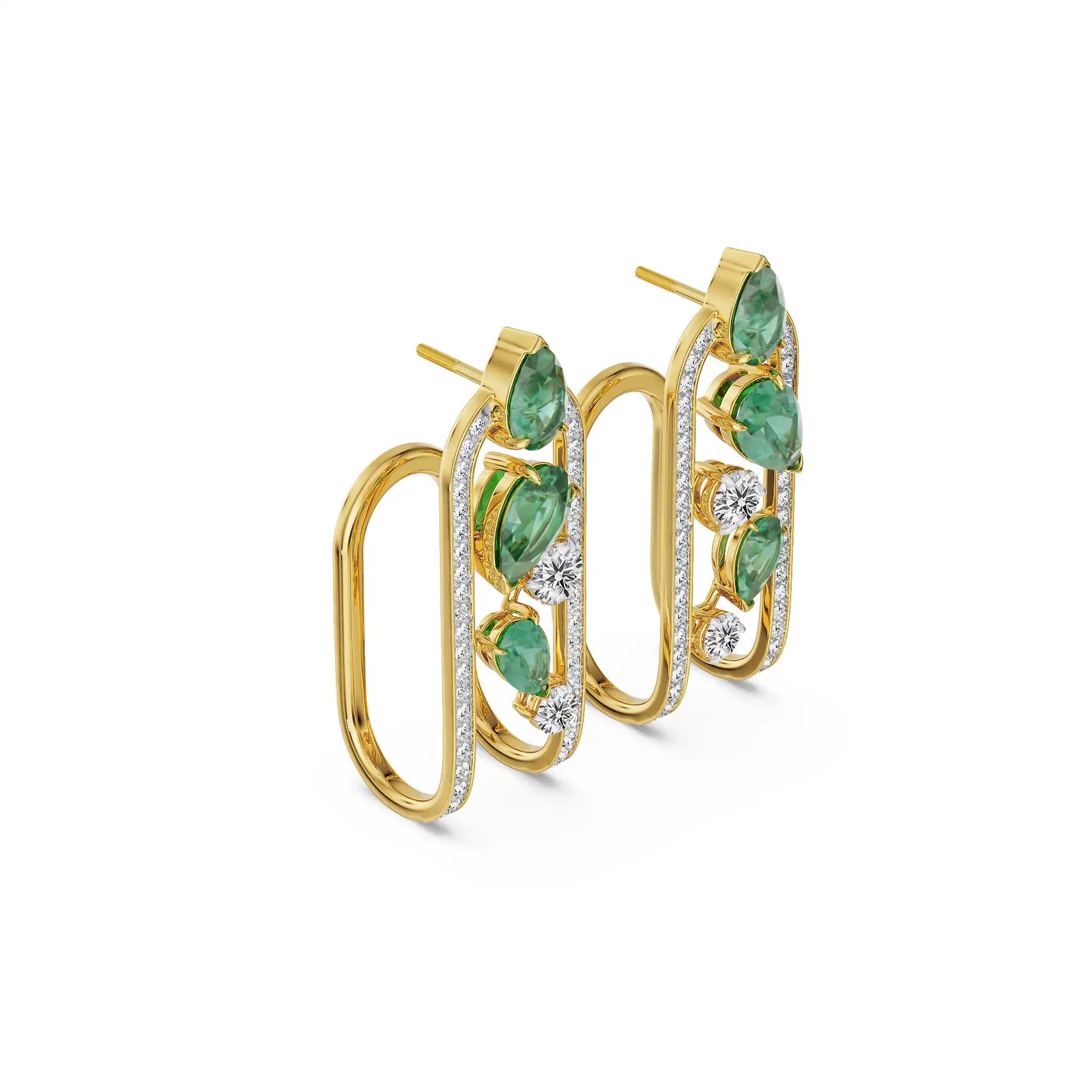 Ethereal Gemstone Lab Grown Diamond Earrings_in_stock