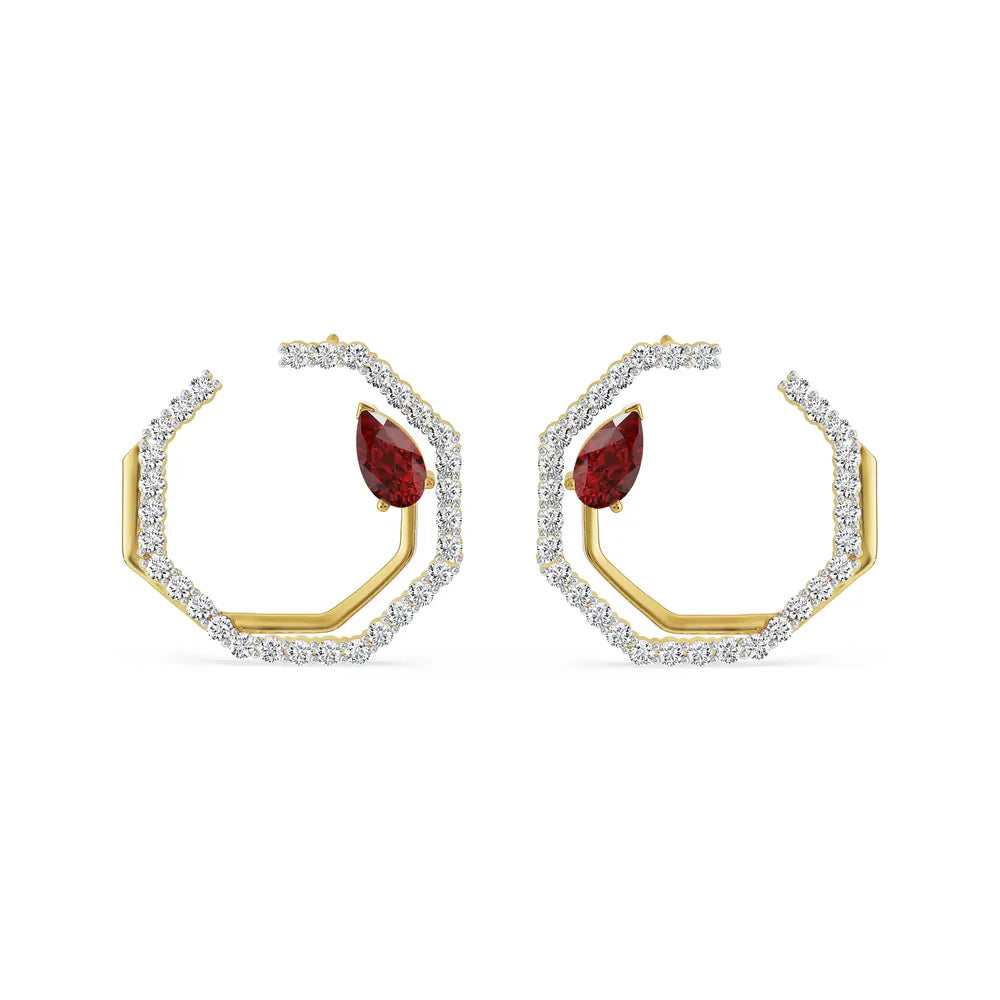 Suzaine Emerald Lab Diamond Hoops_in_stock
