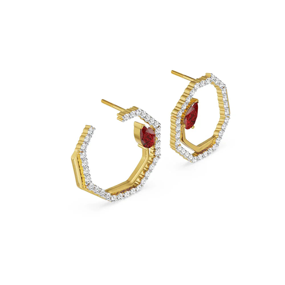 Suzaine Emerald Lab Diamond Hoops_in_stock