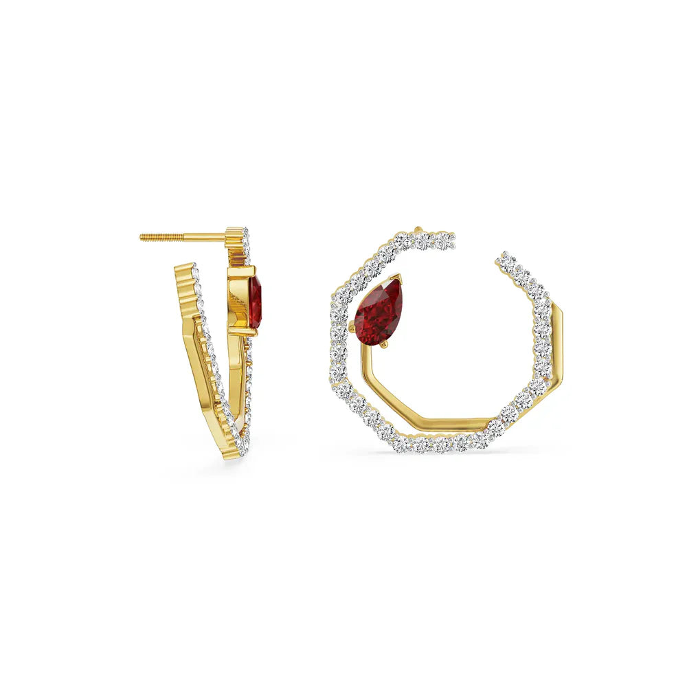 Suzaine Emerald Lab Diamond Hoops_in_stock