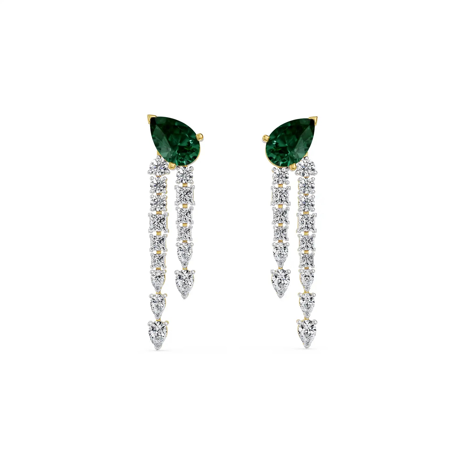 Empress Dewdrop Lab Grown Diamond Earrings - front view in 9KT