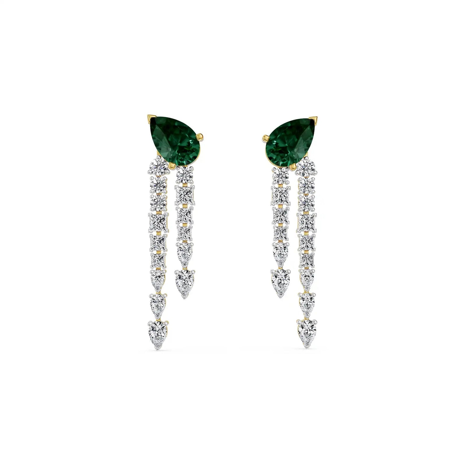 Empress Dewdrop Lab Grown Diamond Necklace Set Earring - front view