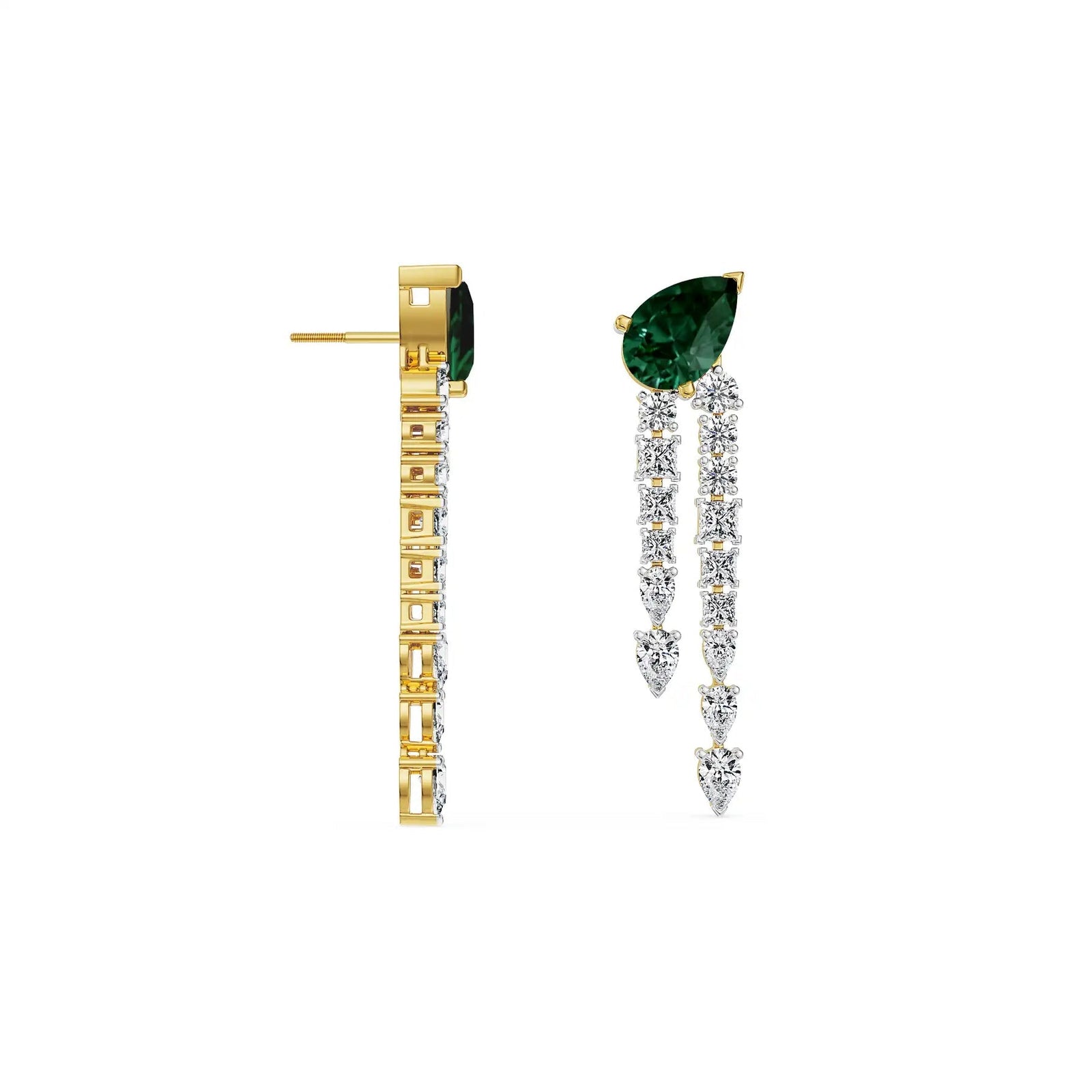 Empress Dewdrop Lab Grown Diamond Necklace Set Earring - perspective view