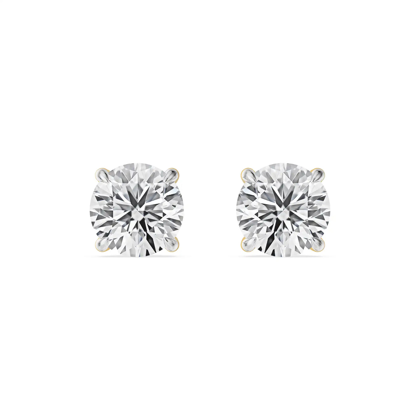 Hidden Halo Round Lab Grown Diamond Earrings 9KT