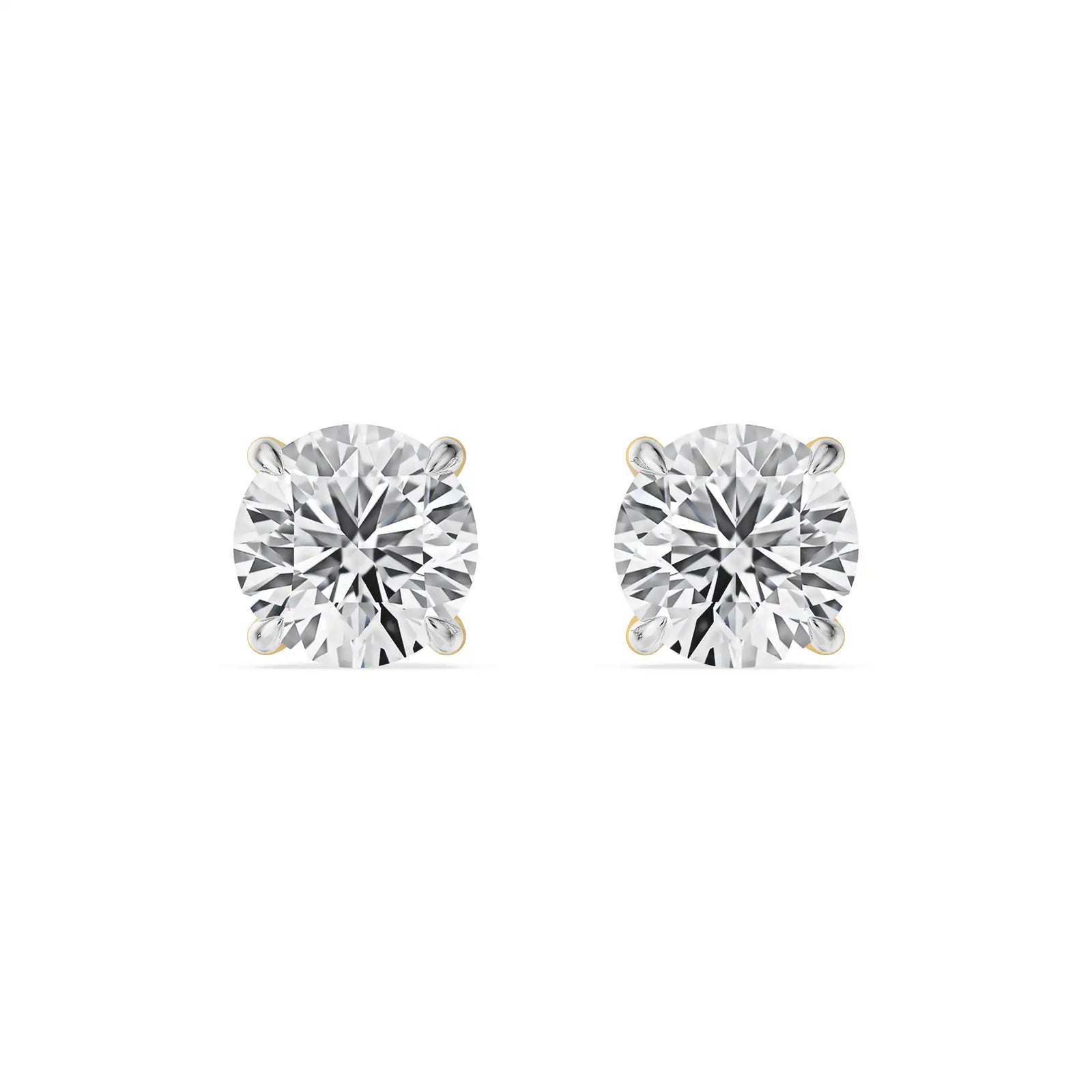 Hidden Halo Round Lab Grown Diamond Earrings - front view