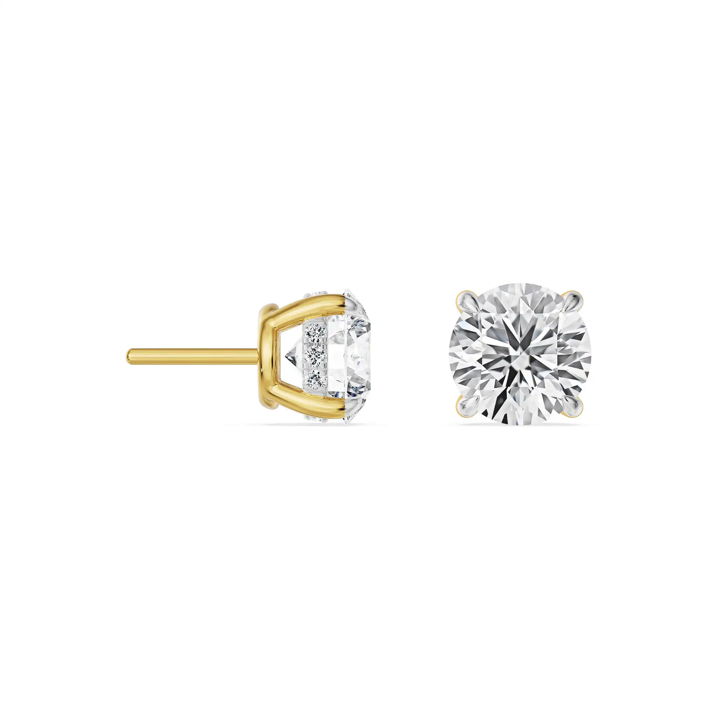 Hidden Halo Round Lab Grown Diamond Earrings