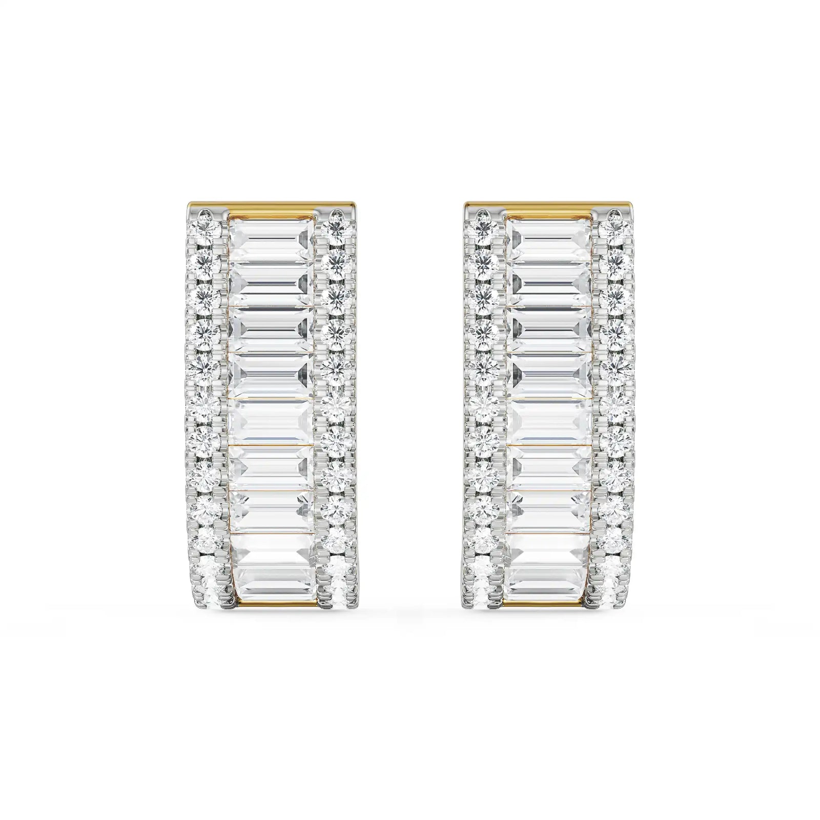 Baguette Lab Grown Diamond Studs - front view